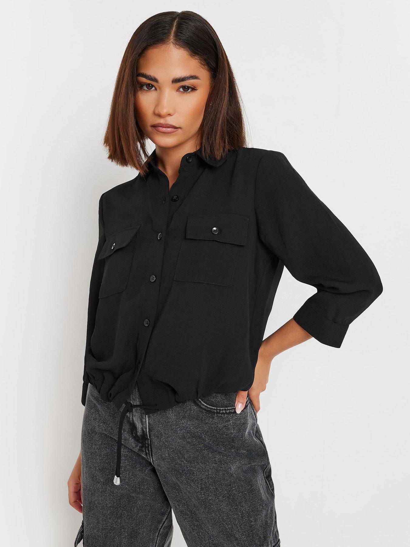 pixiegirl-petite-drawcord-long-sleeve-shirt-black