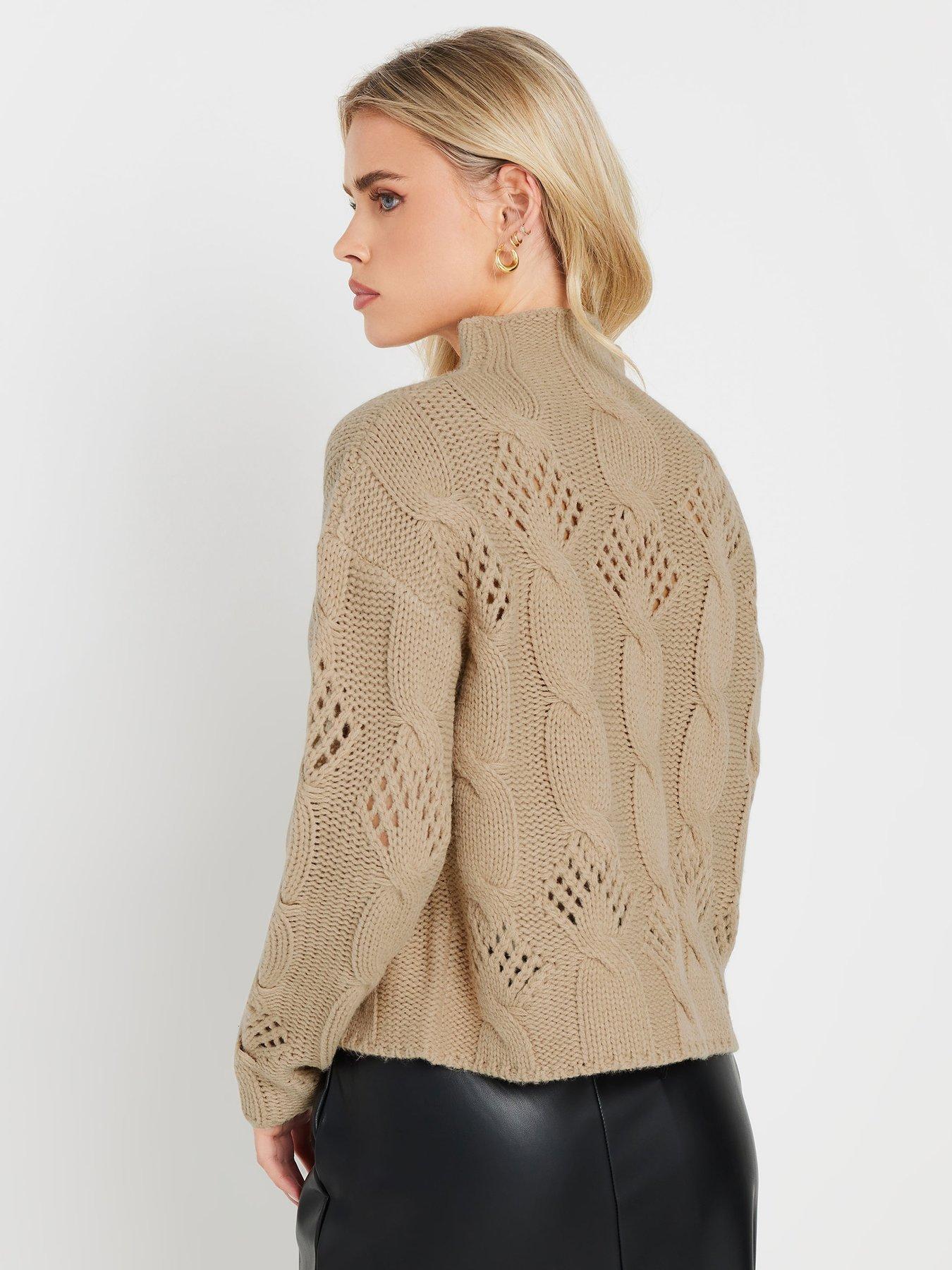 pixiegirl-petite-cable-knit-jumper-beigestillFront