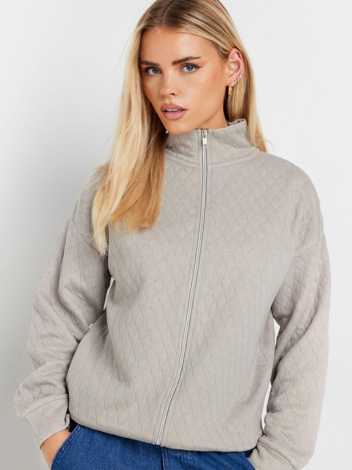 Perfect Stranger Pixie Textured Zip Up Jacket Cream