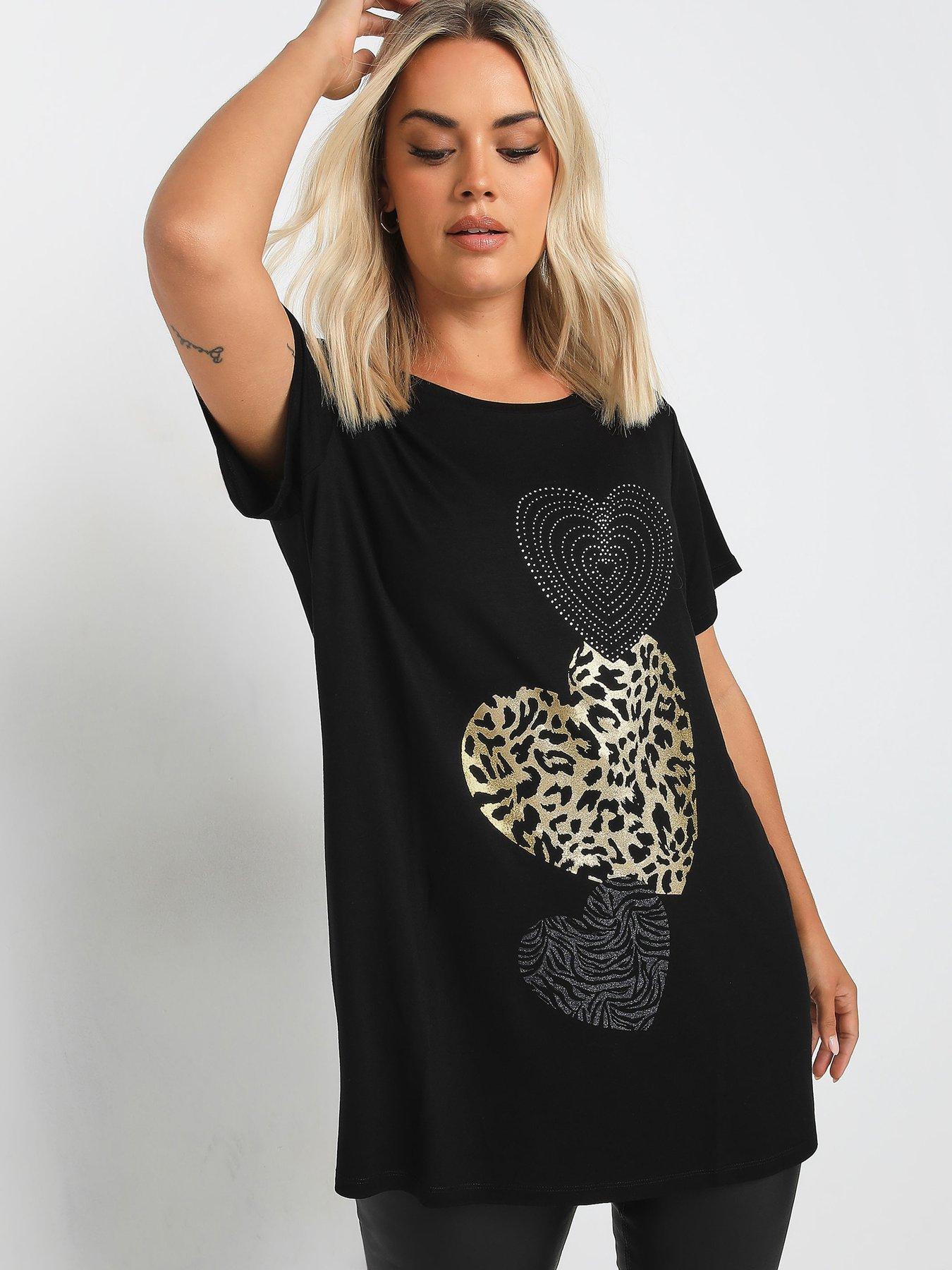 yours-curve-glitter-heart-t-shirt-black