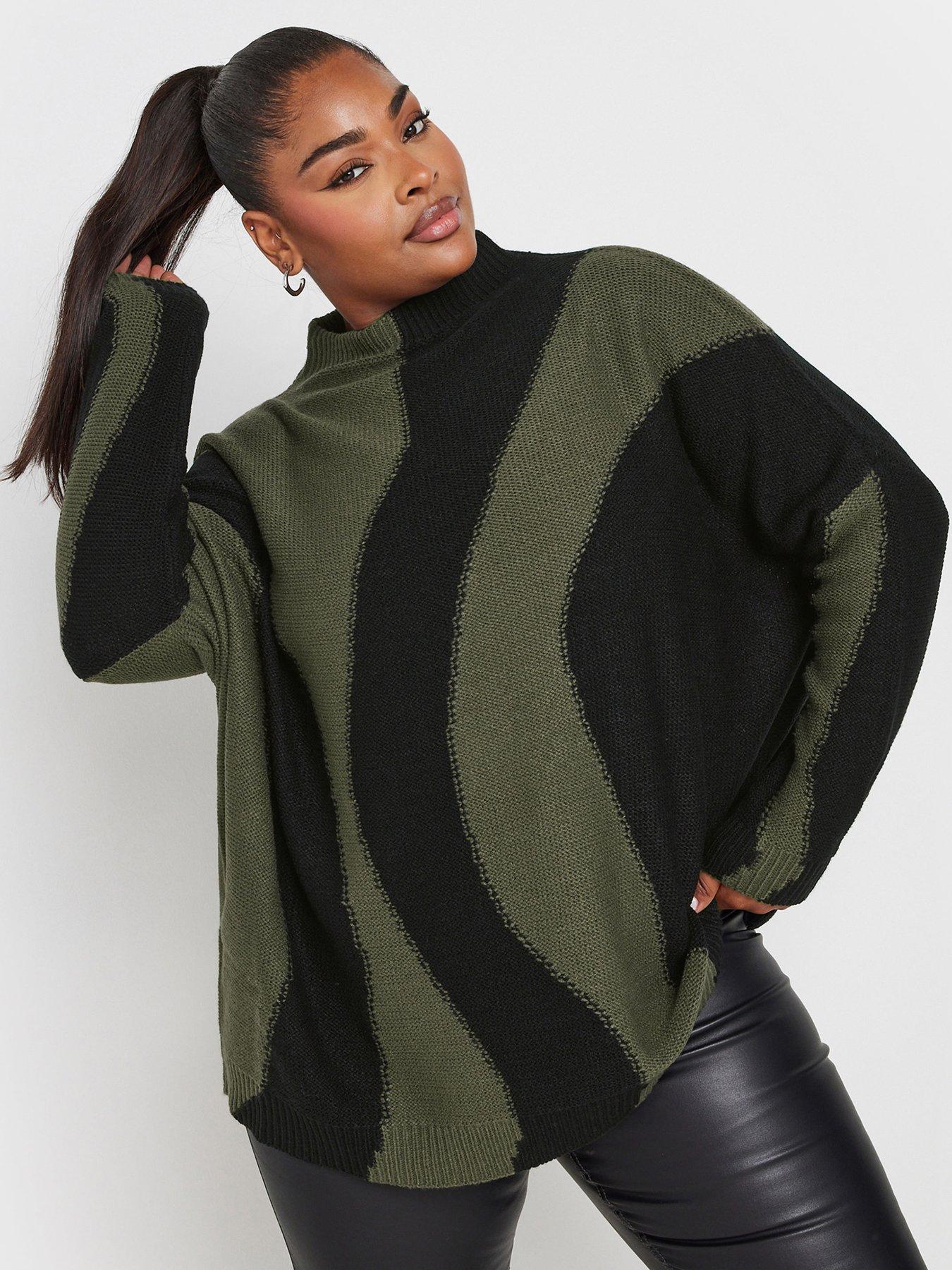 yours-curve-oversized-colourblock-swirl-jumper