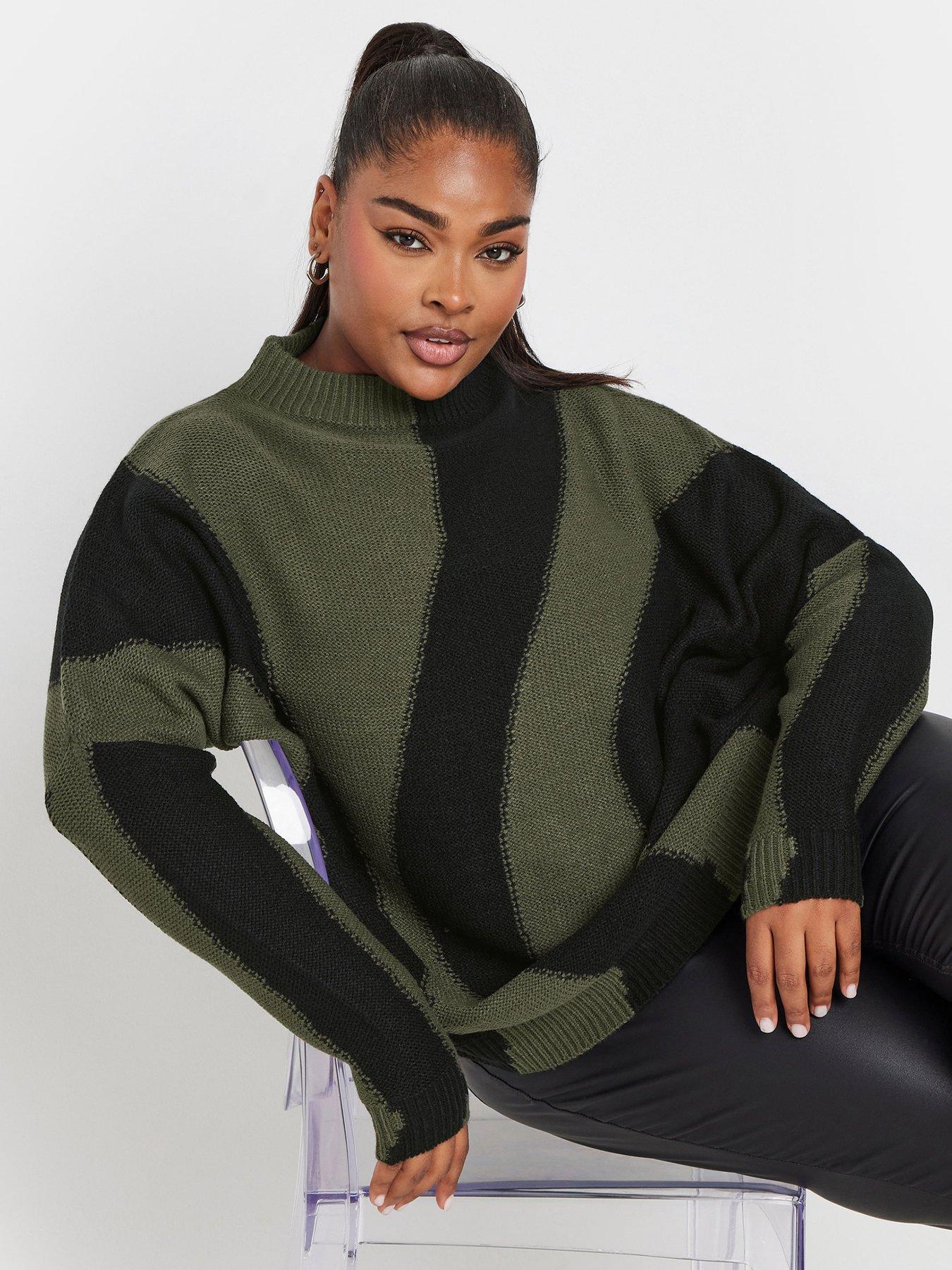 yours-curve-oversized-colourblock-swirl-jumperoutfit