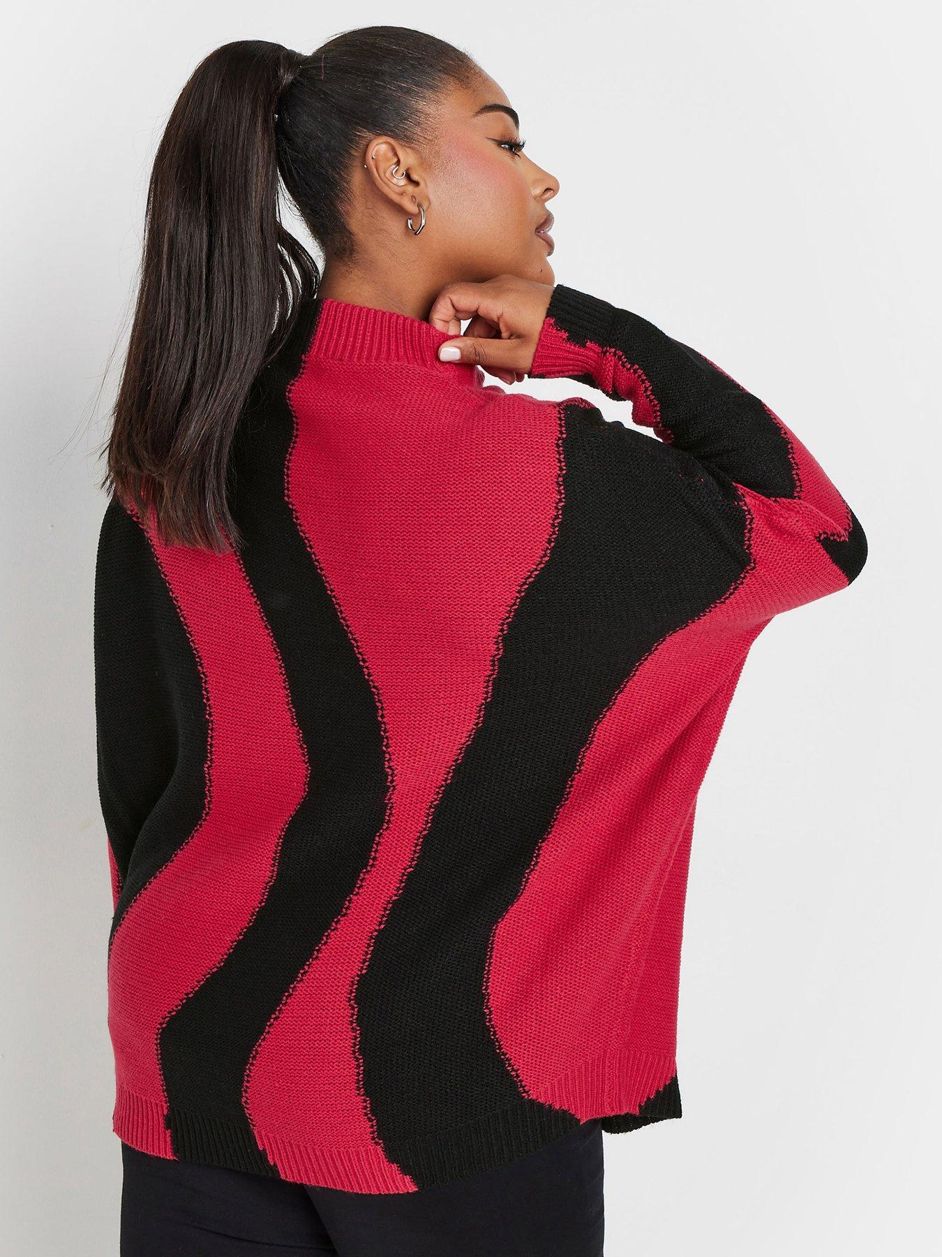 yours-curve-oversized-colourblock-swirl-jumperstillFront