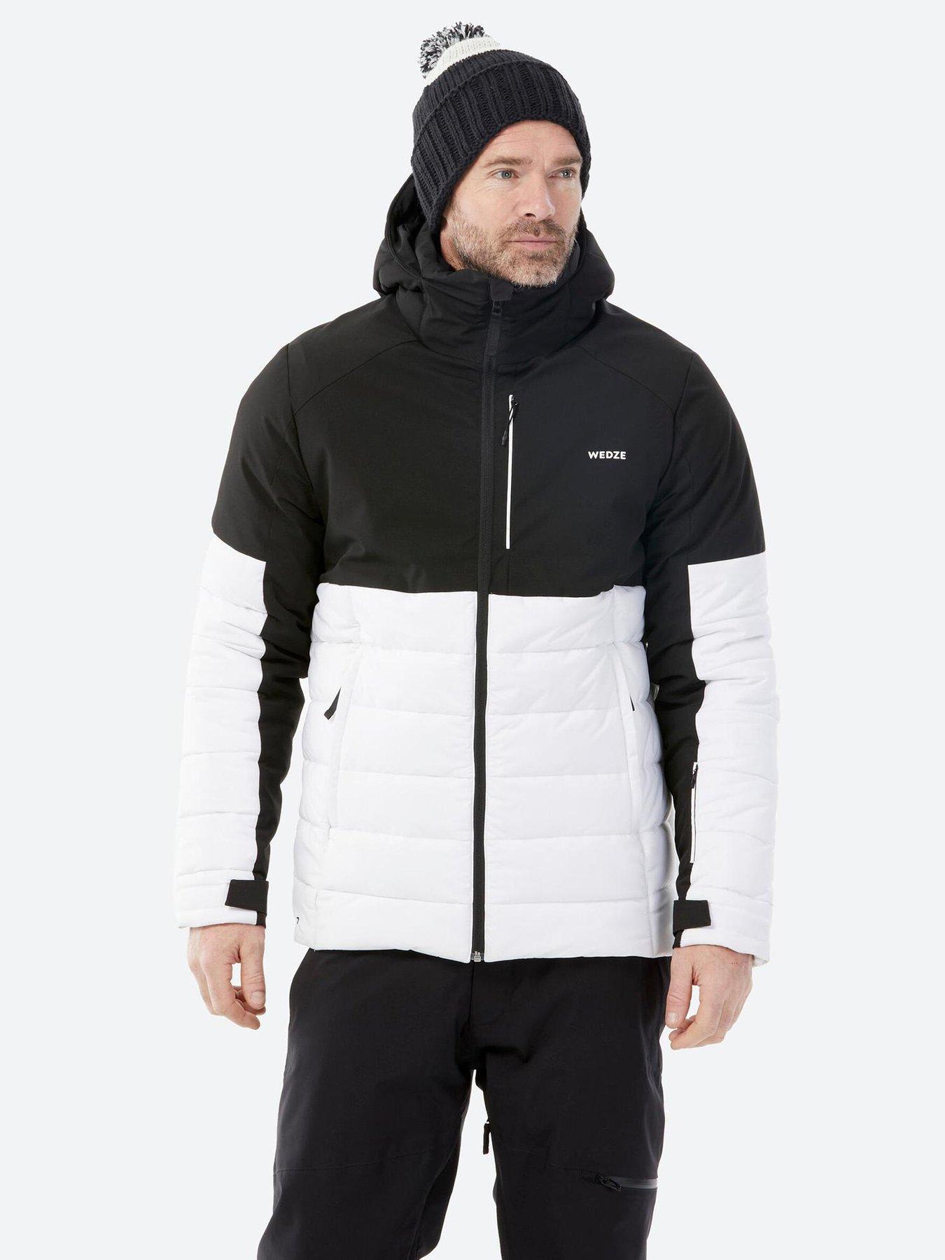 decathlon-mens-mid-length-warm-ski-jacket-100-blackwhite