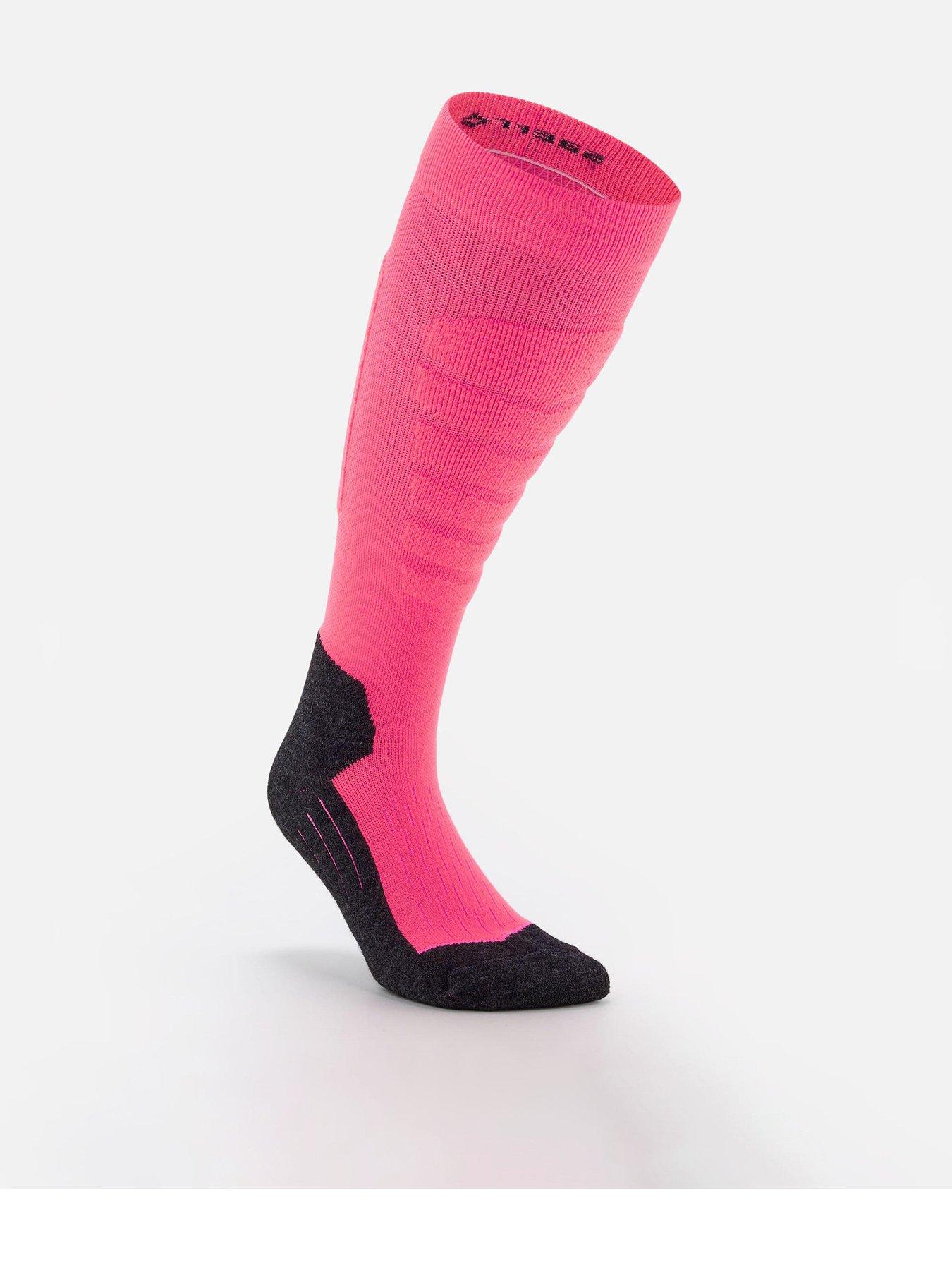 decathlon-womens-100-ski-socksnbsp--neon-pinkfront