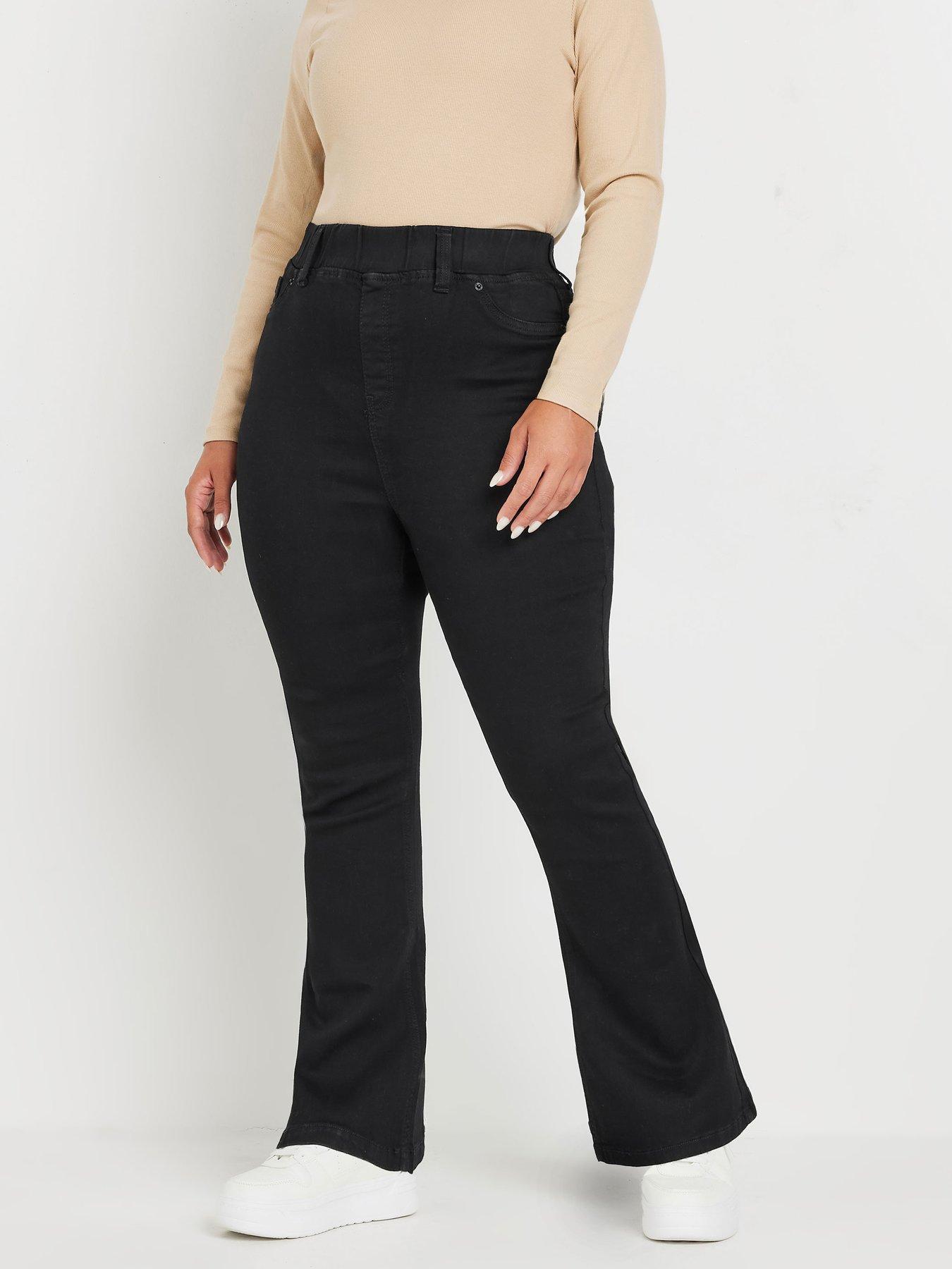 yours-curve-flare-jeggings-black