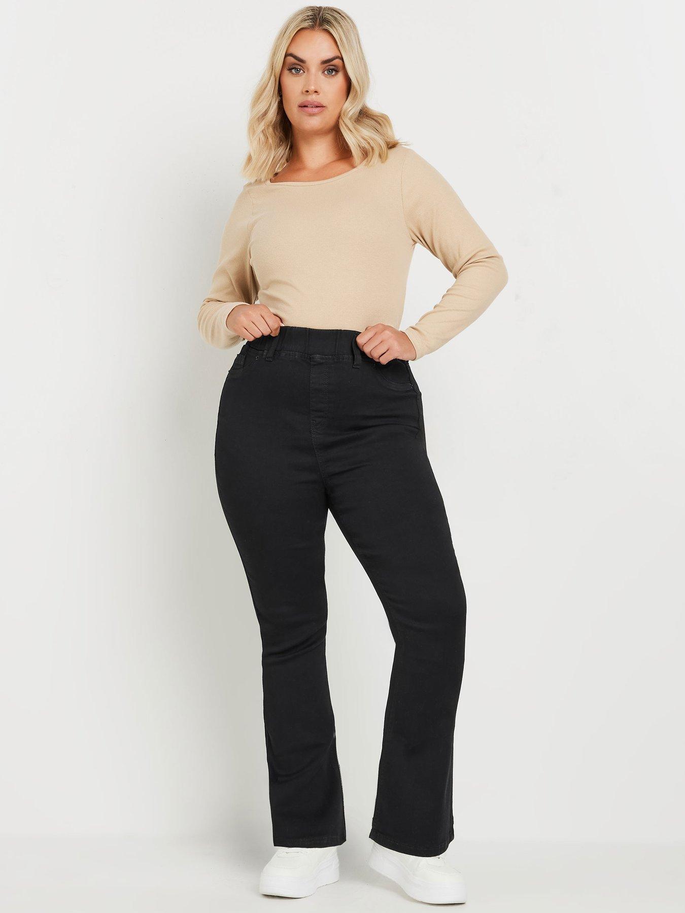 yours-curve-flare-jegging-blackback