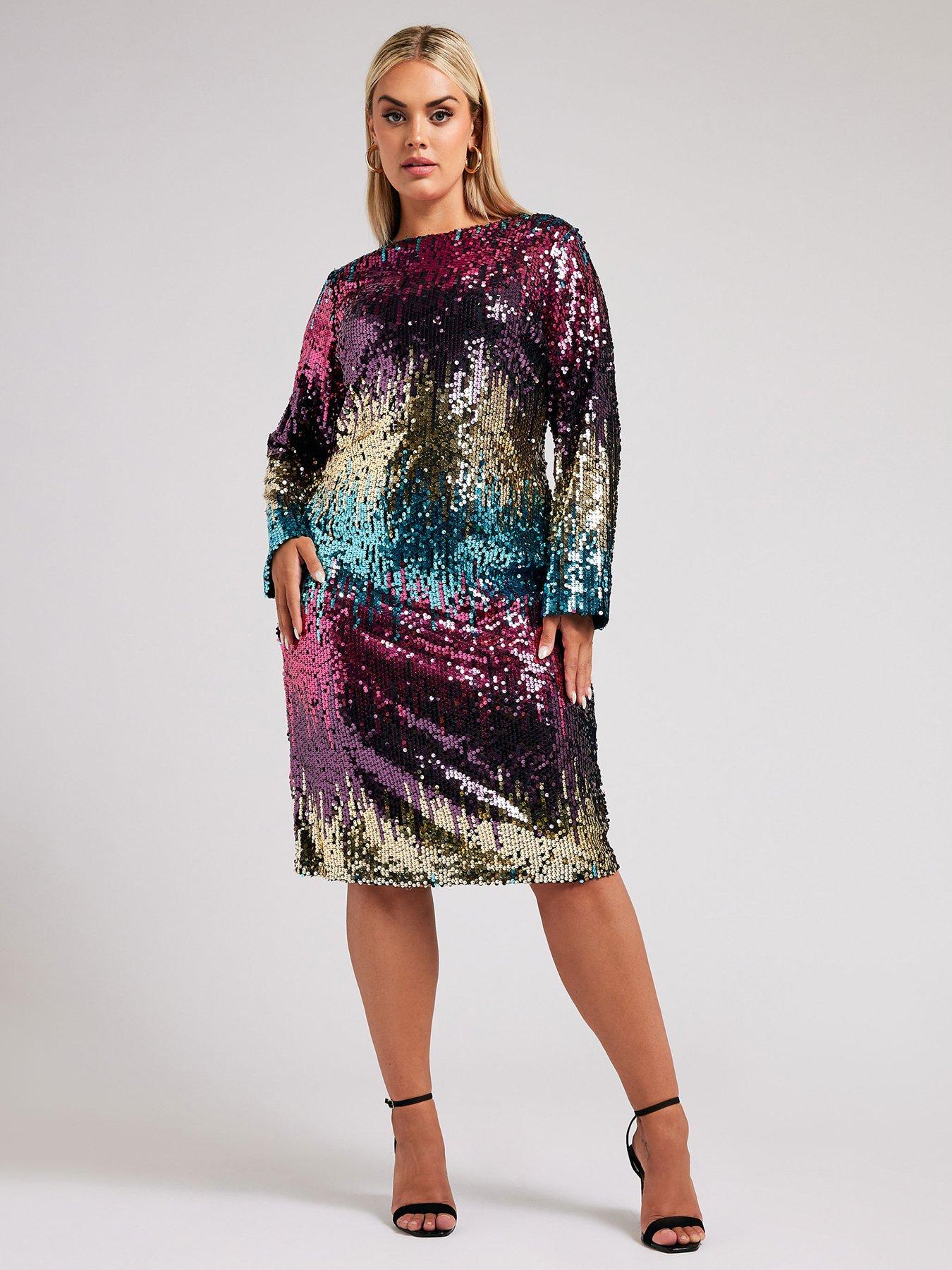 yours-curve-sequin-ombre-shift-dress