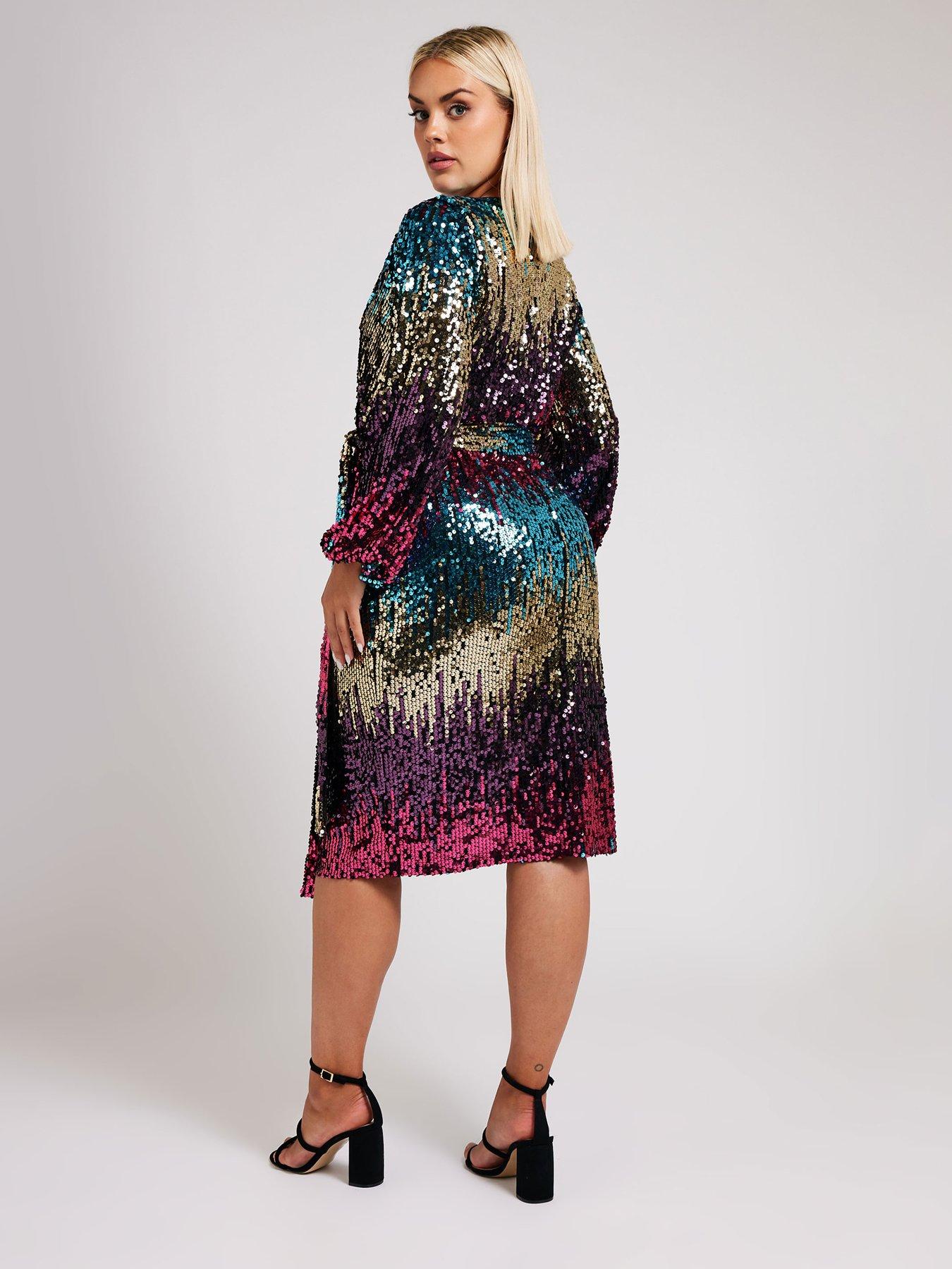 yours-curve-sequin-ombre-wrap-dressstillFront