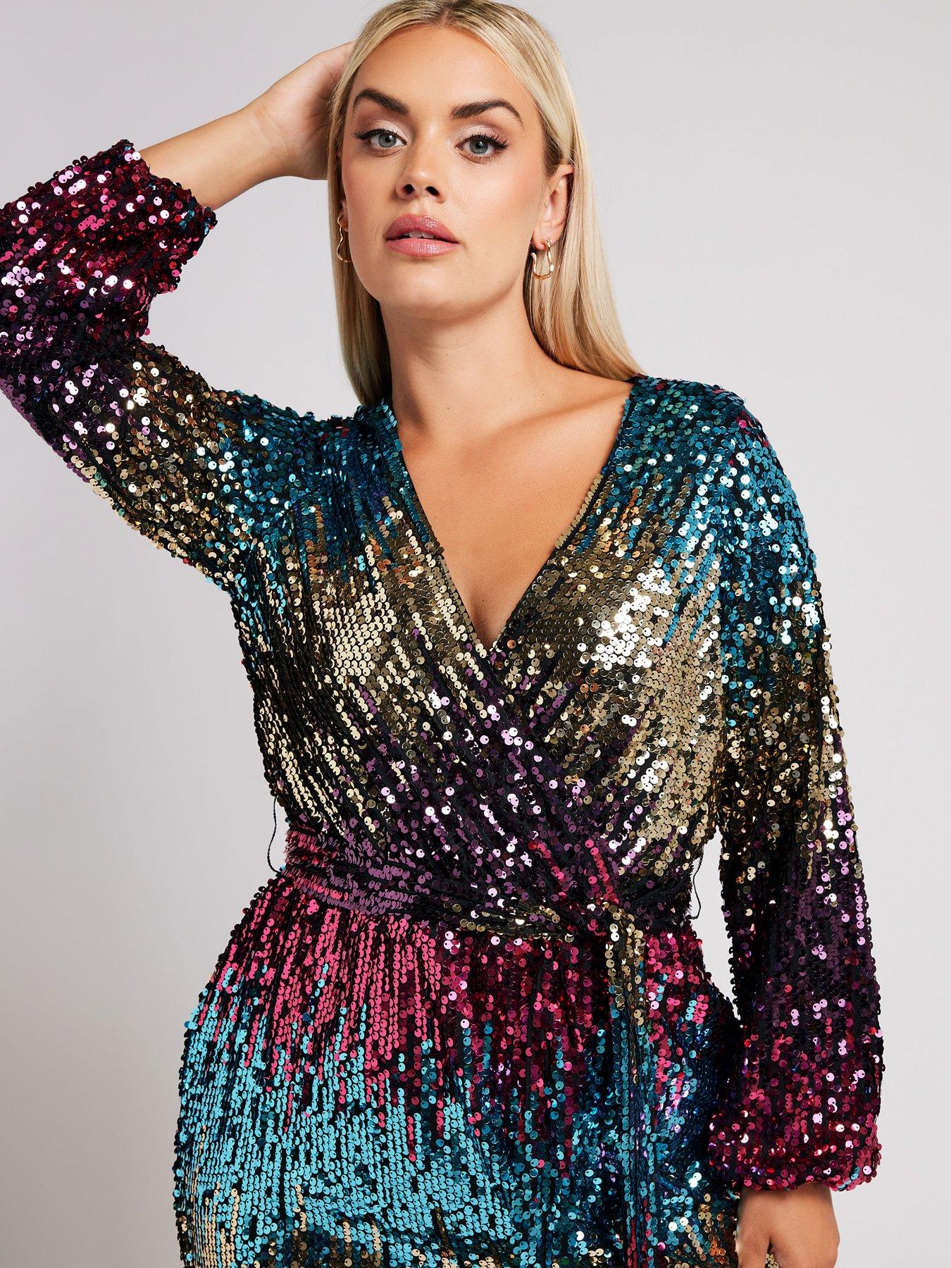 yours-curve-sequin-ombre-wrap-dressoutfit