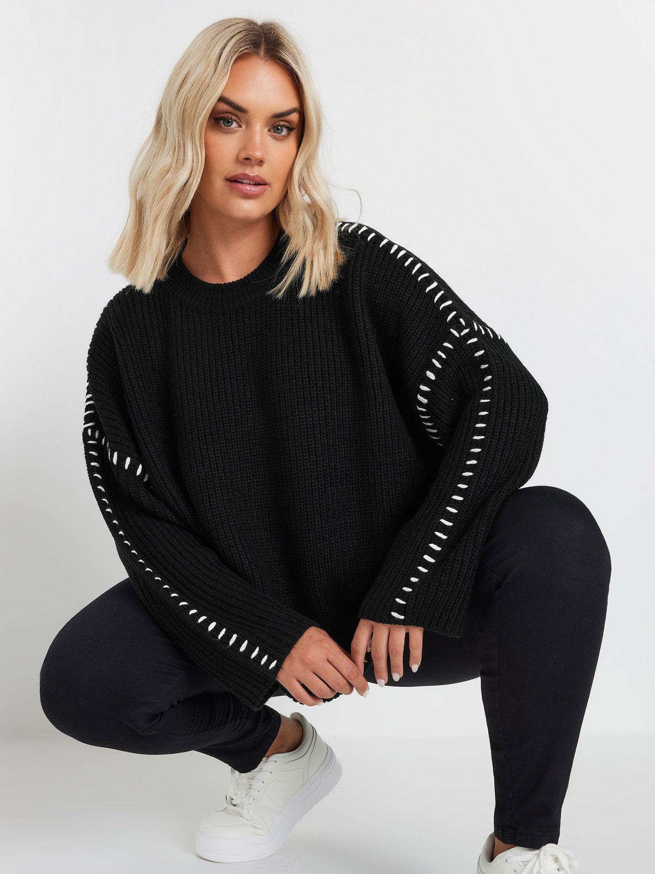 yours-curve-blanket-stitch-jumper-blackoutfit