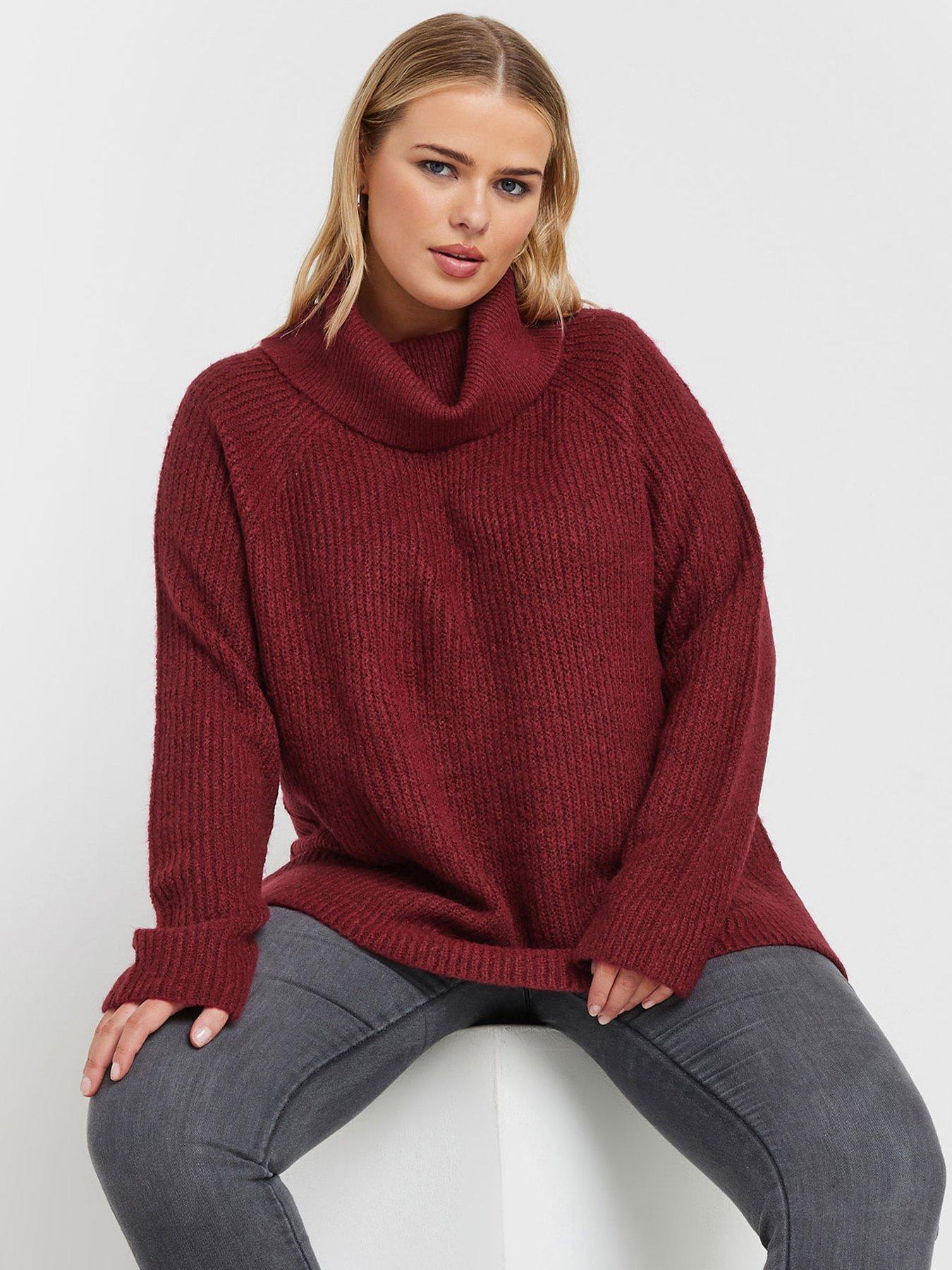 Yours Curve Roll Neck Jumper - Purple