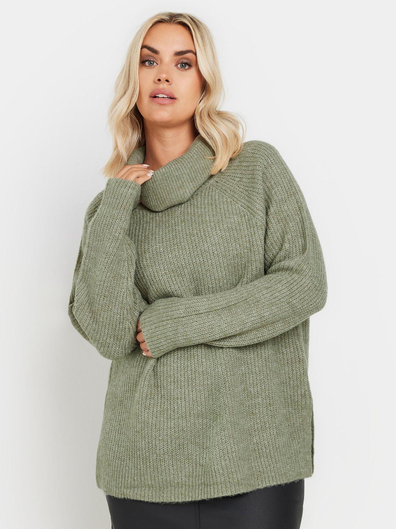 yours-curve-roll-neck-jumper-green