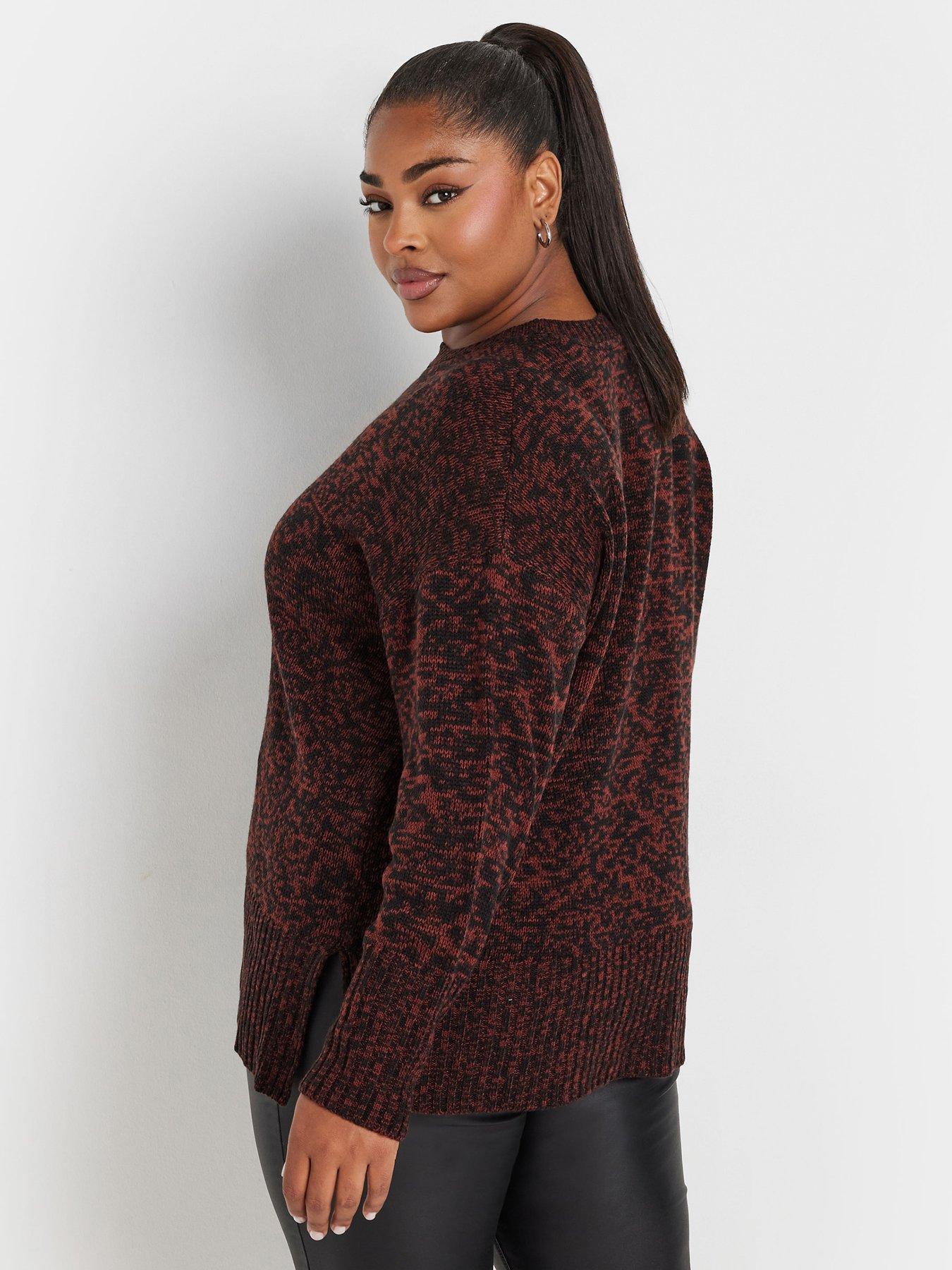 yours-curve-all-over-twist-jumper-orangestillFront