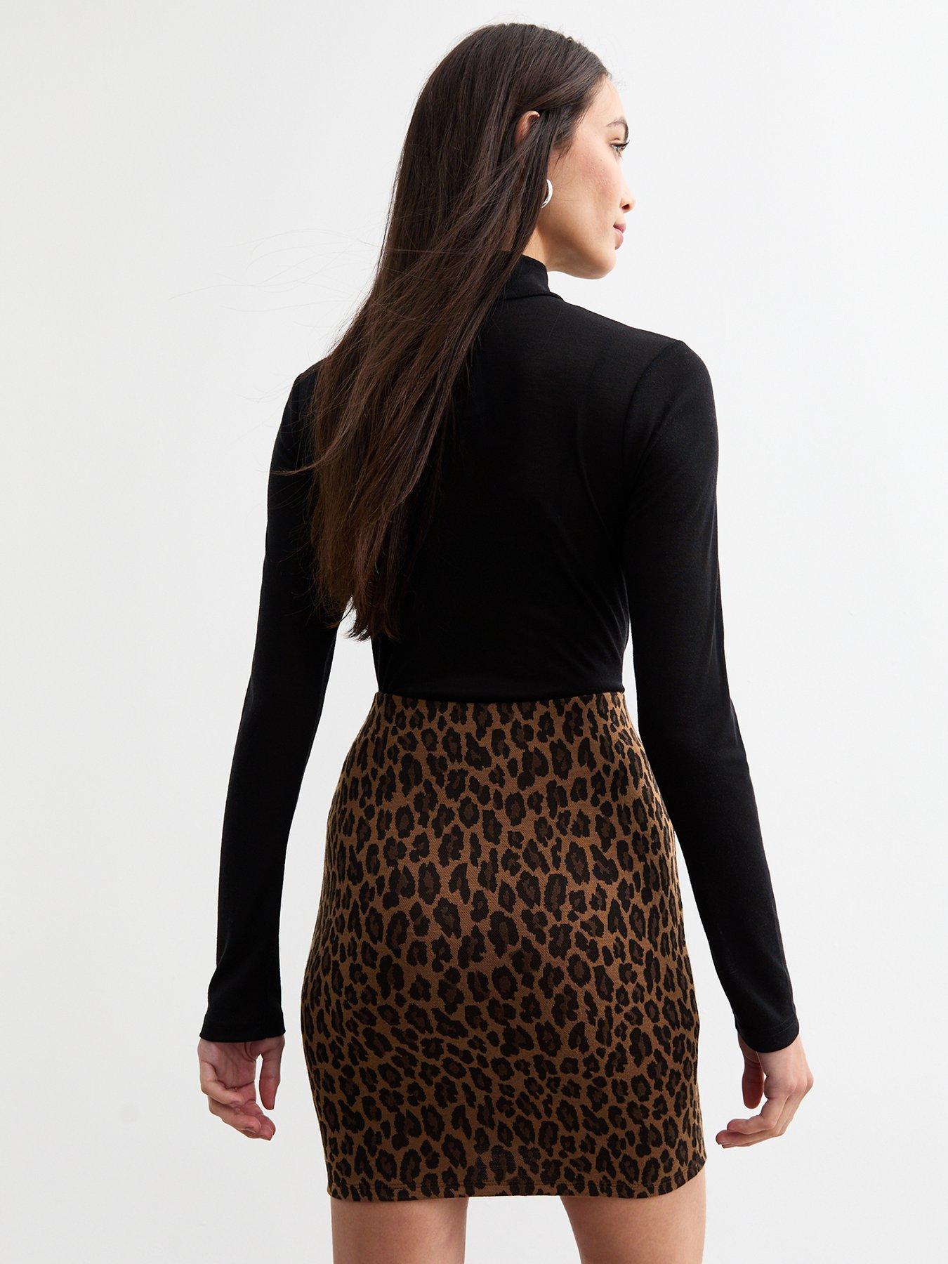 new-look-brown-leopard-print-jacquard-mini-skirtstillFront