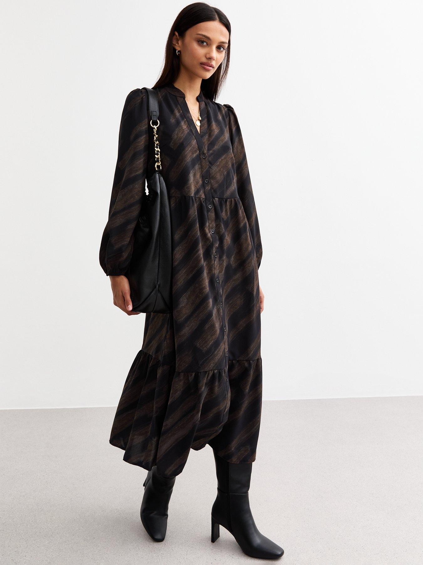 new-look-striped-shirt-smock-dress-black