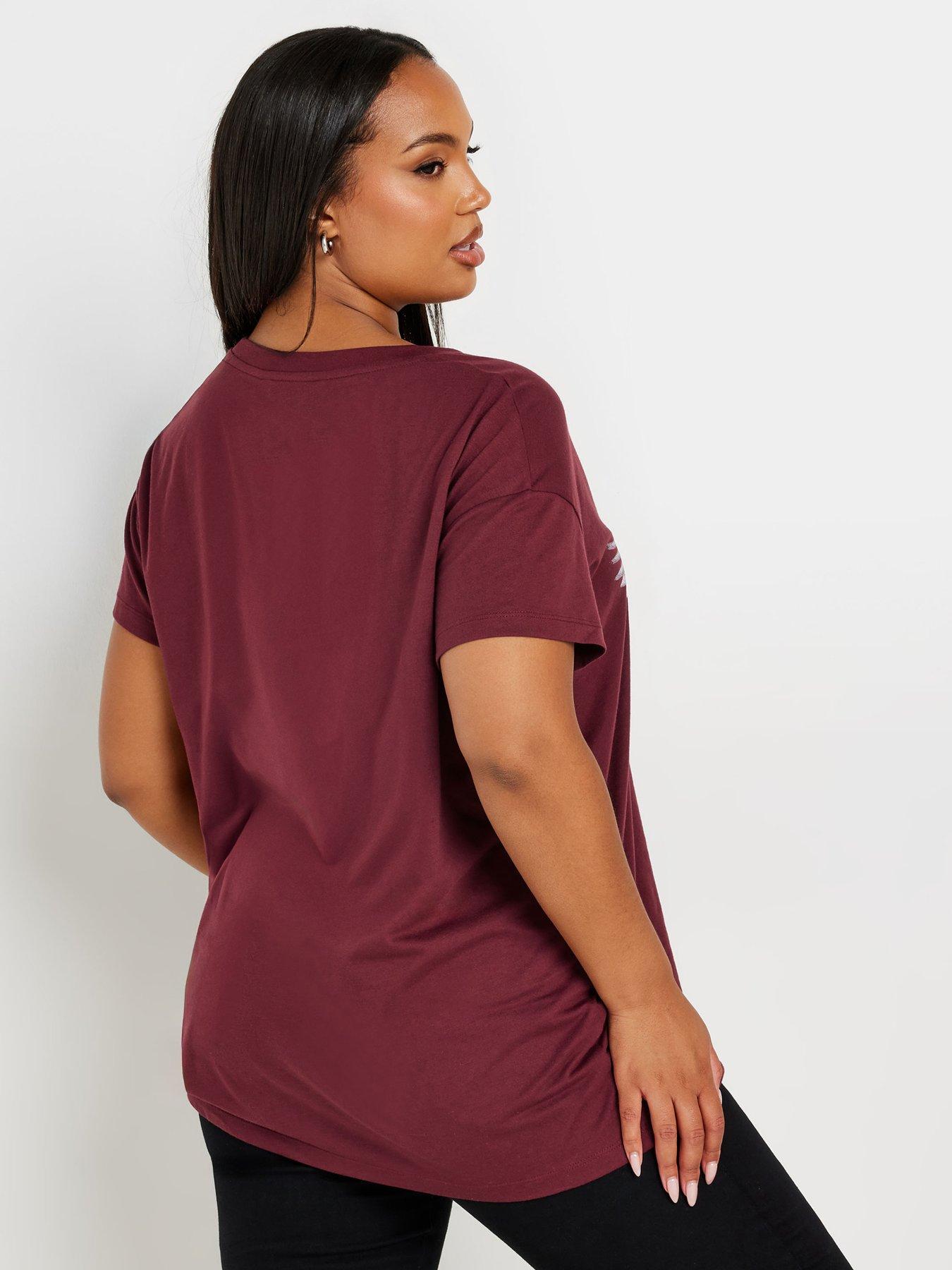 yours-curve-placement-print-t-shirt-redback