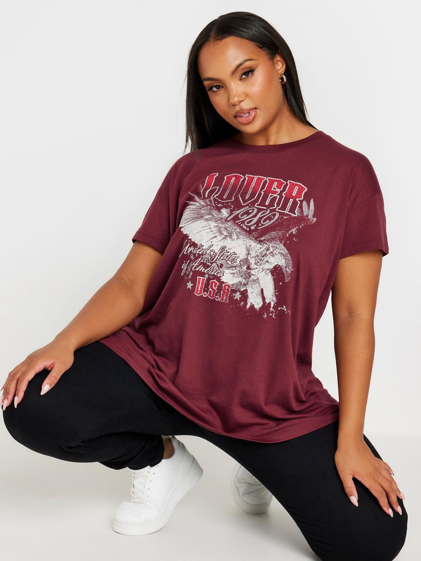 yours-curve-placement-print-t-shirt-redoutfit