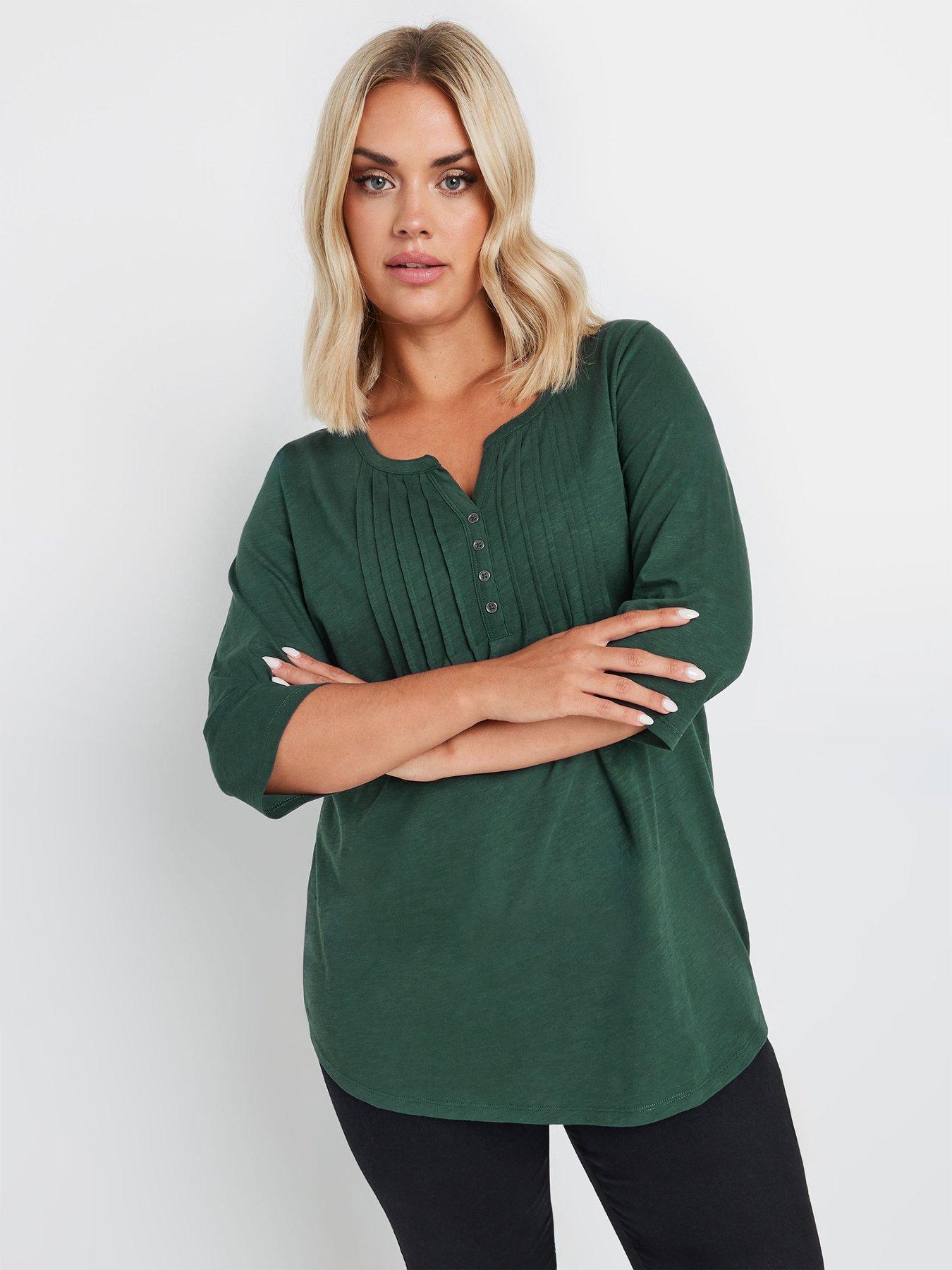 yours-curve-pintuck-henley-top