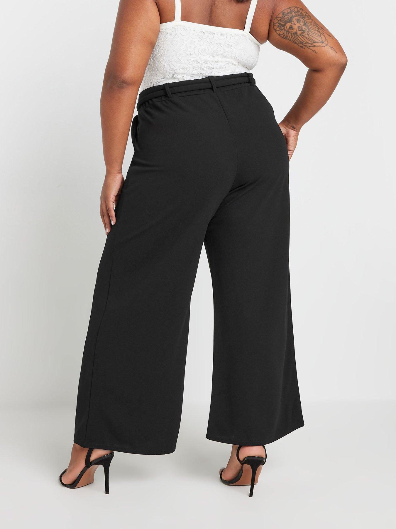 yours-curve-tie-waist-scuba-wide-leg-trouser-blackstillFront