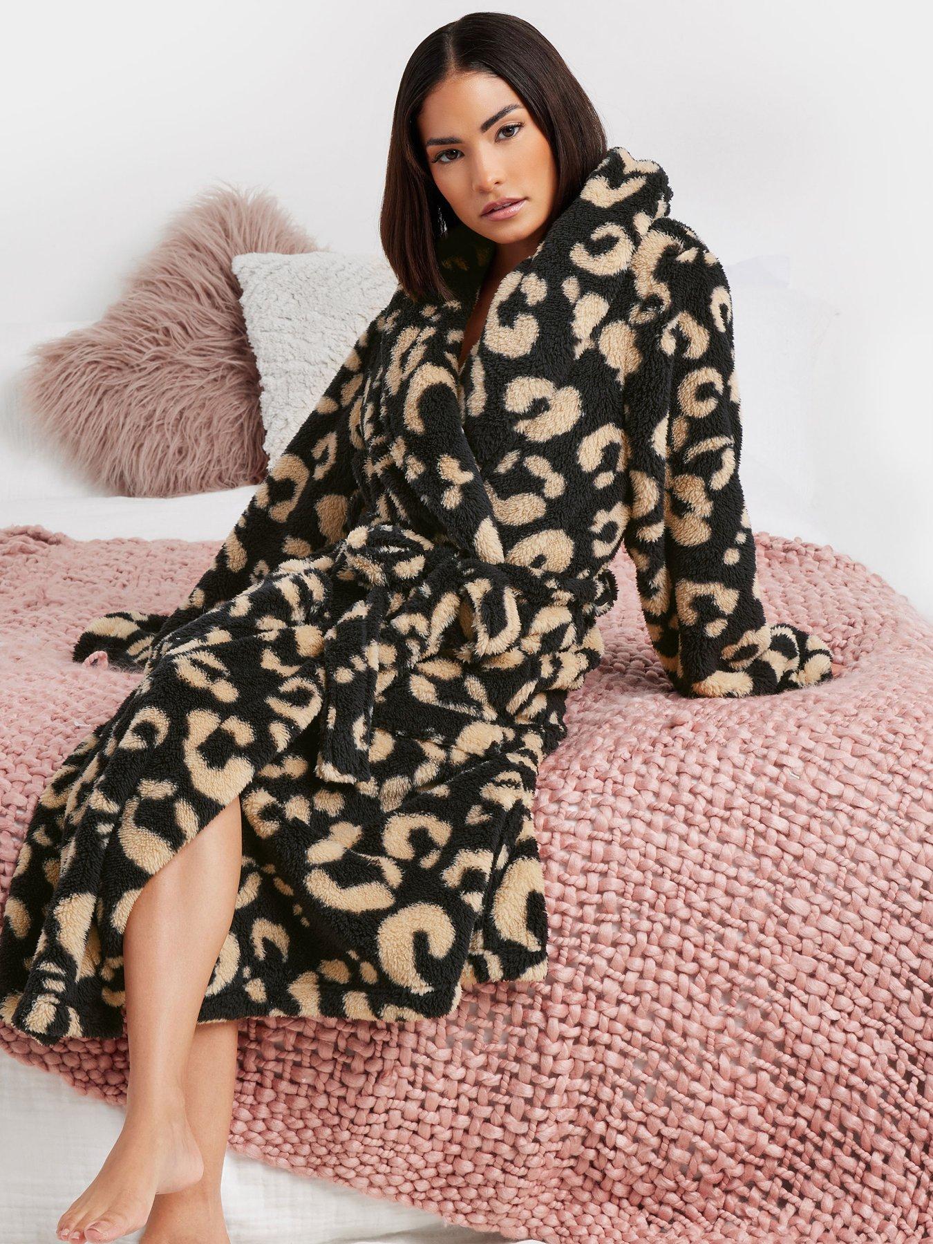 Image of PixieGirl Petite Fluffy Animal Shawl Collar Robe