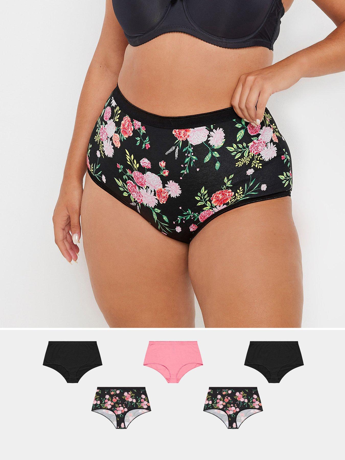 yours-curve-5-pack-stretch-autumn-floral-full-brief