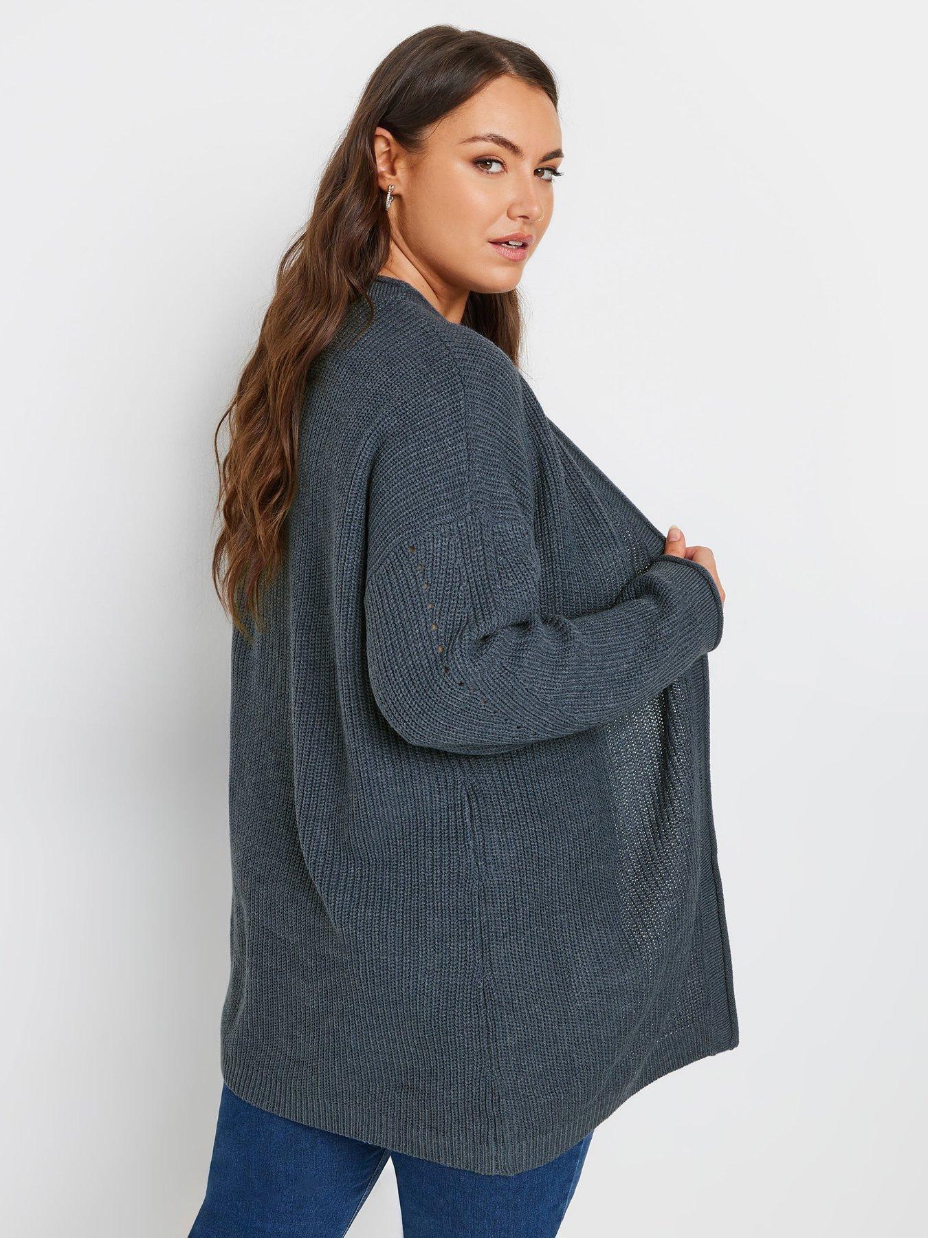 yours-curve-long-sleeve-cardigan-bluestillFront