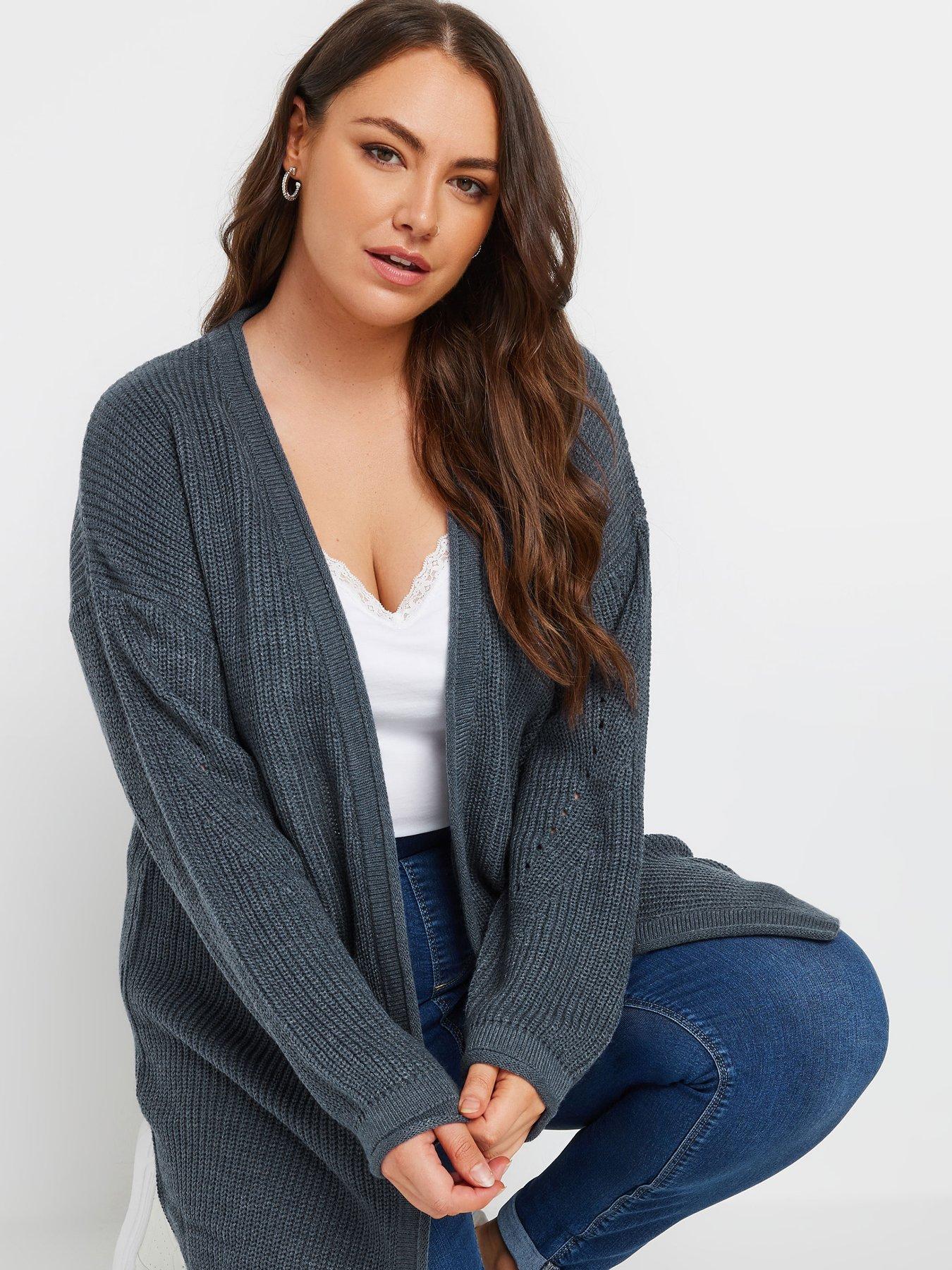 yours-curve-long-sleeve-cardigan-blueoutfit