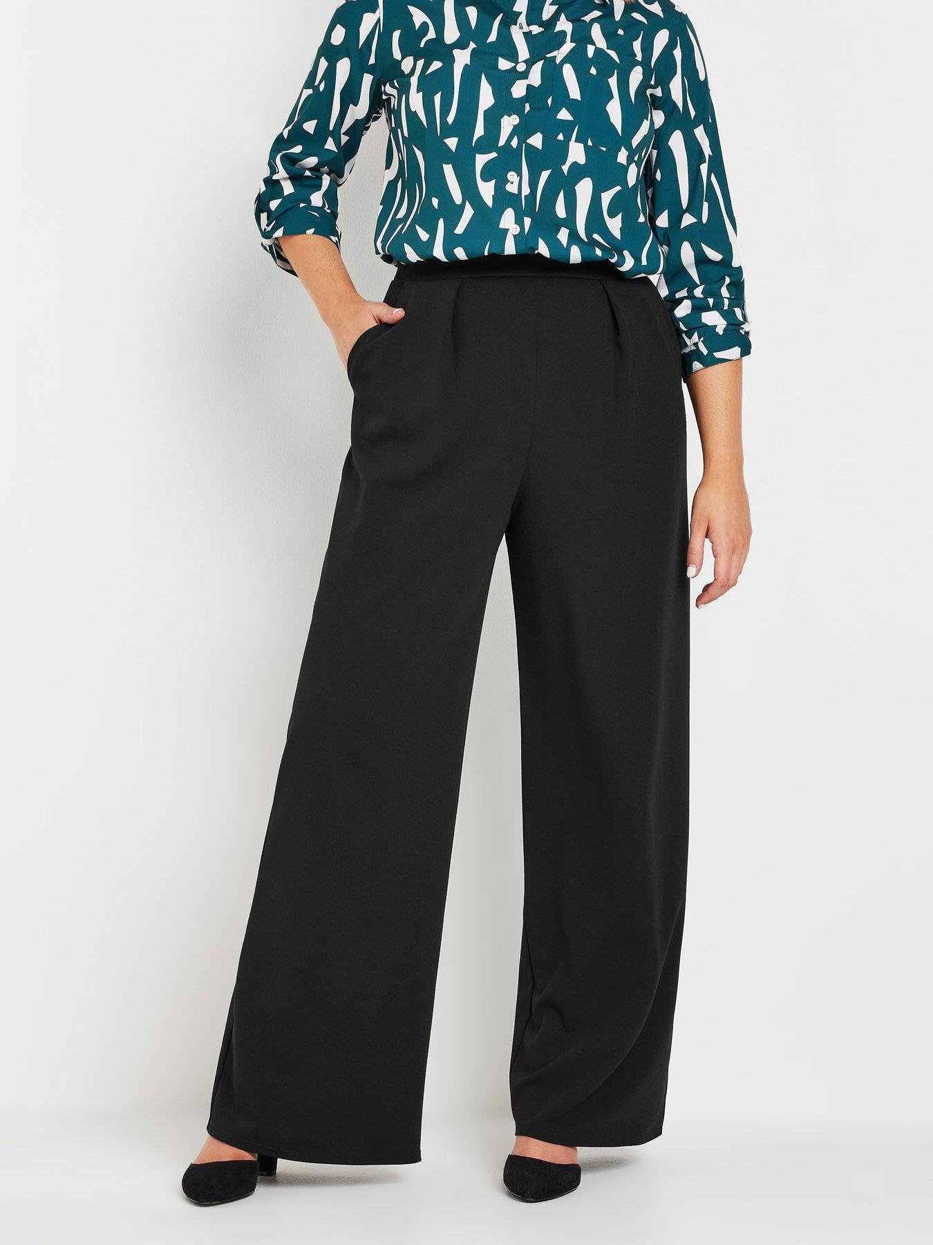 Image of M&Co Pleat Front Trousers - Black