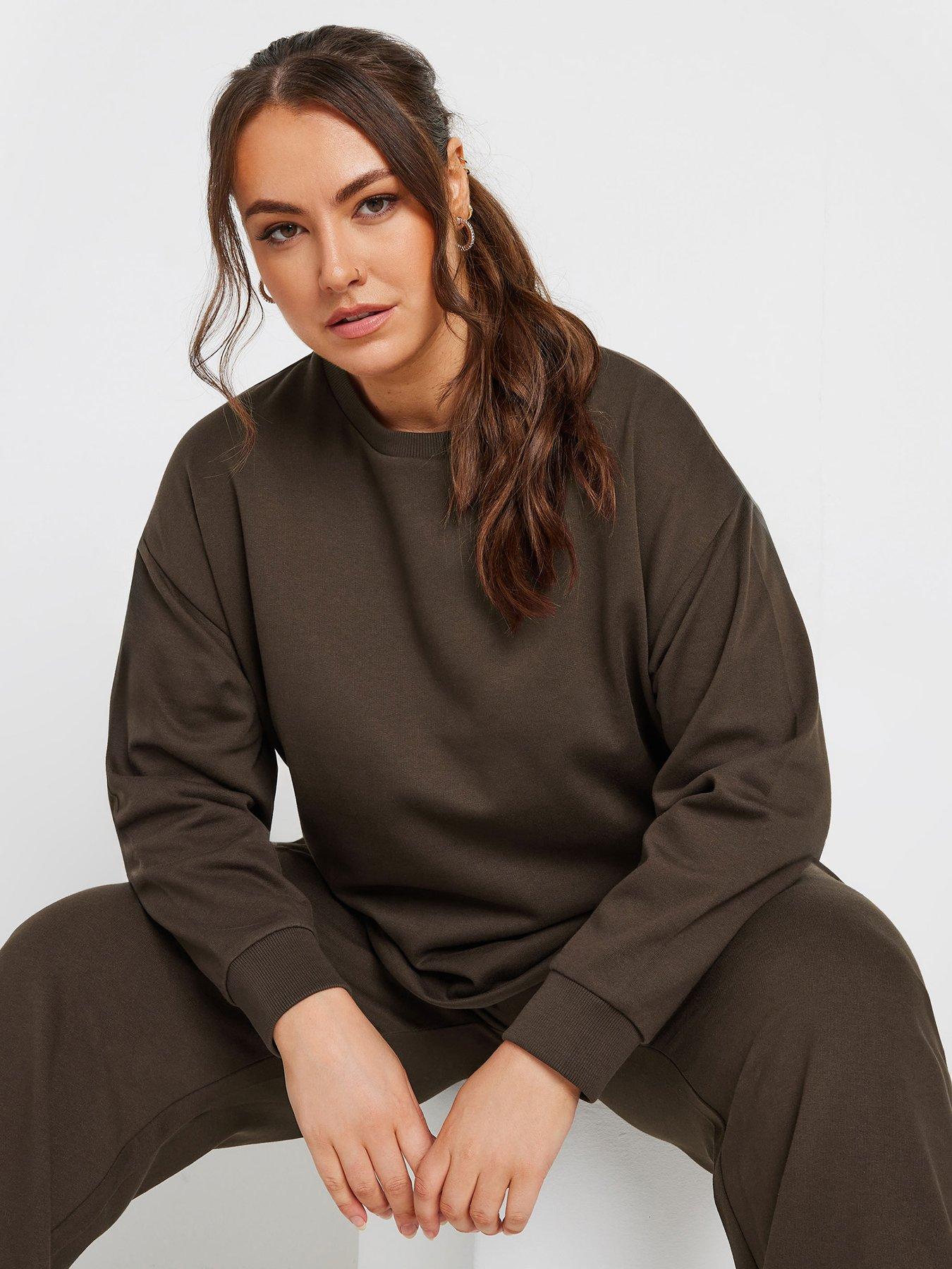 yours-curve-crew-neck-sweatshirt-brown