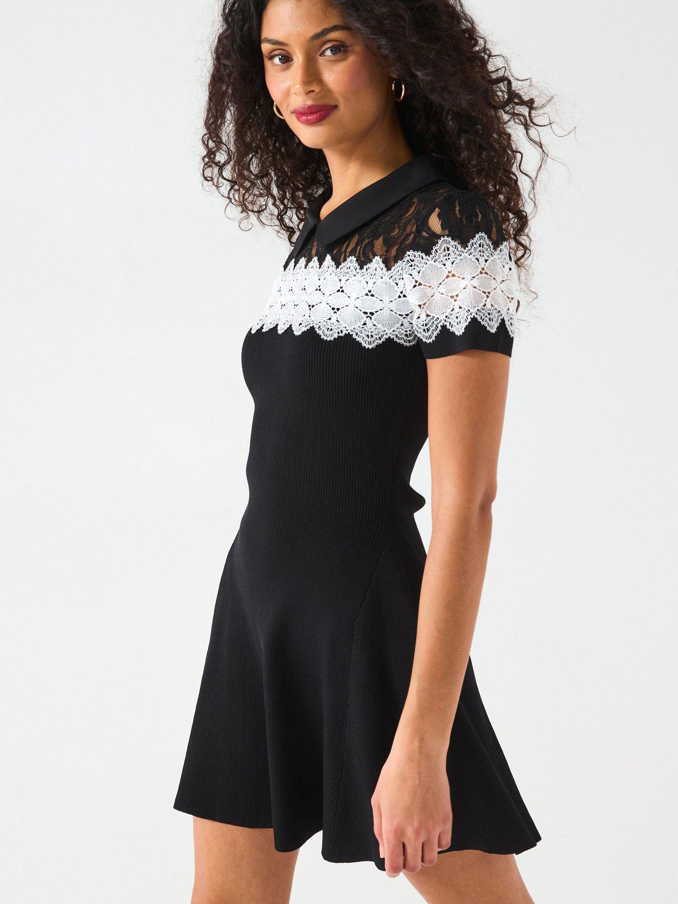 v-by-very-short-sleeve-lace-insert-mini-dress-blackdetail