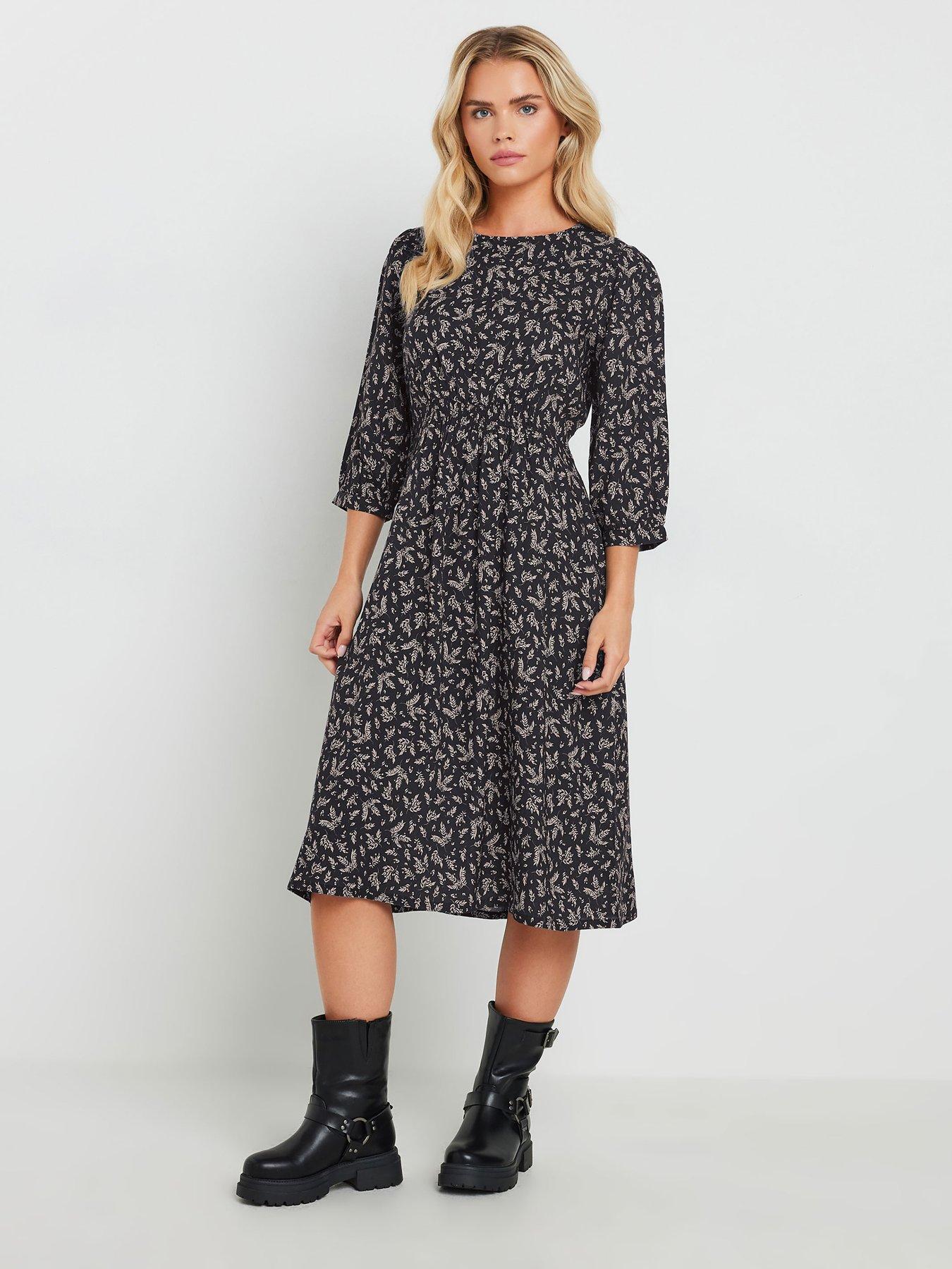 mco-petite-mini-leaf-dress-blackback