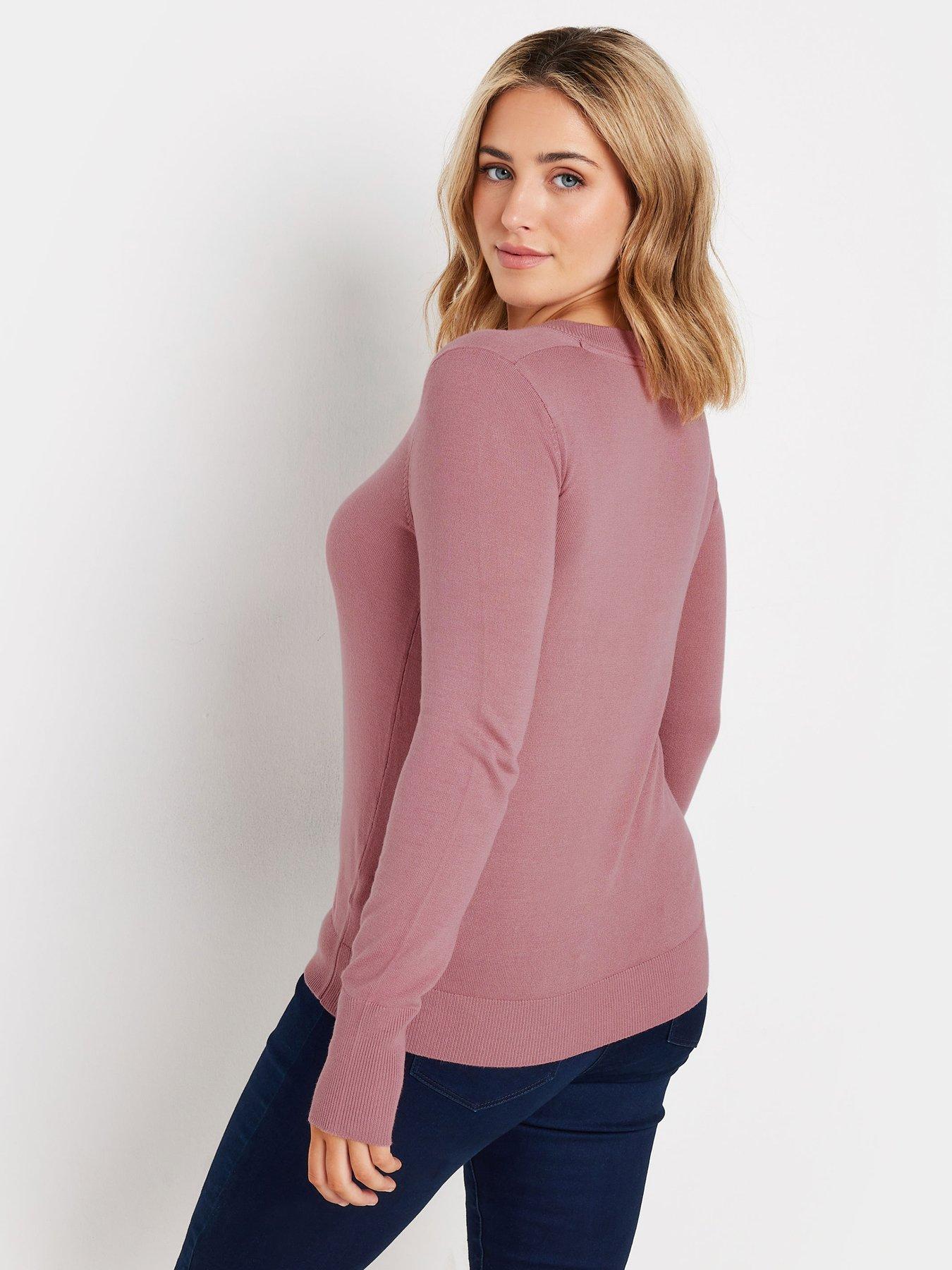 mco-long-sleeve-v-neck-jumper-pinkstillFront