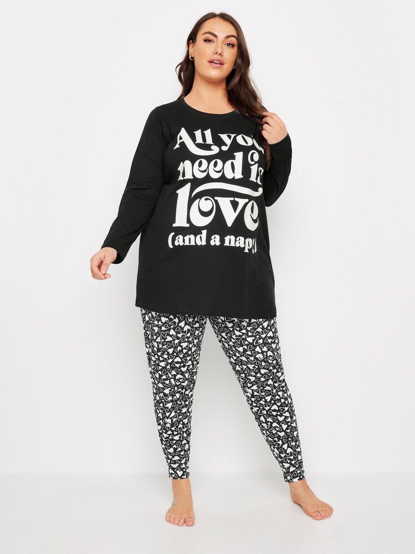 yours-curve-4-pack-love-and-nap-long-sleeve-pj-set-blackback