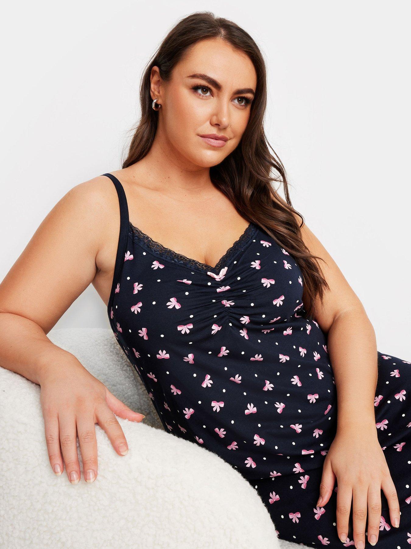 yours-curve-bows-and-spots-midaxi-chemise-blueback