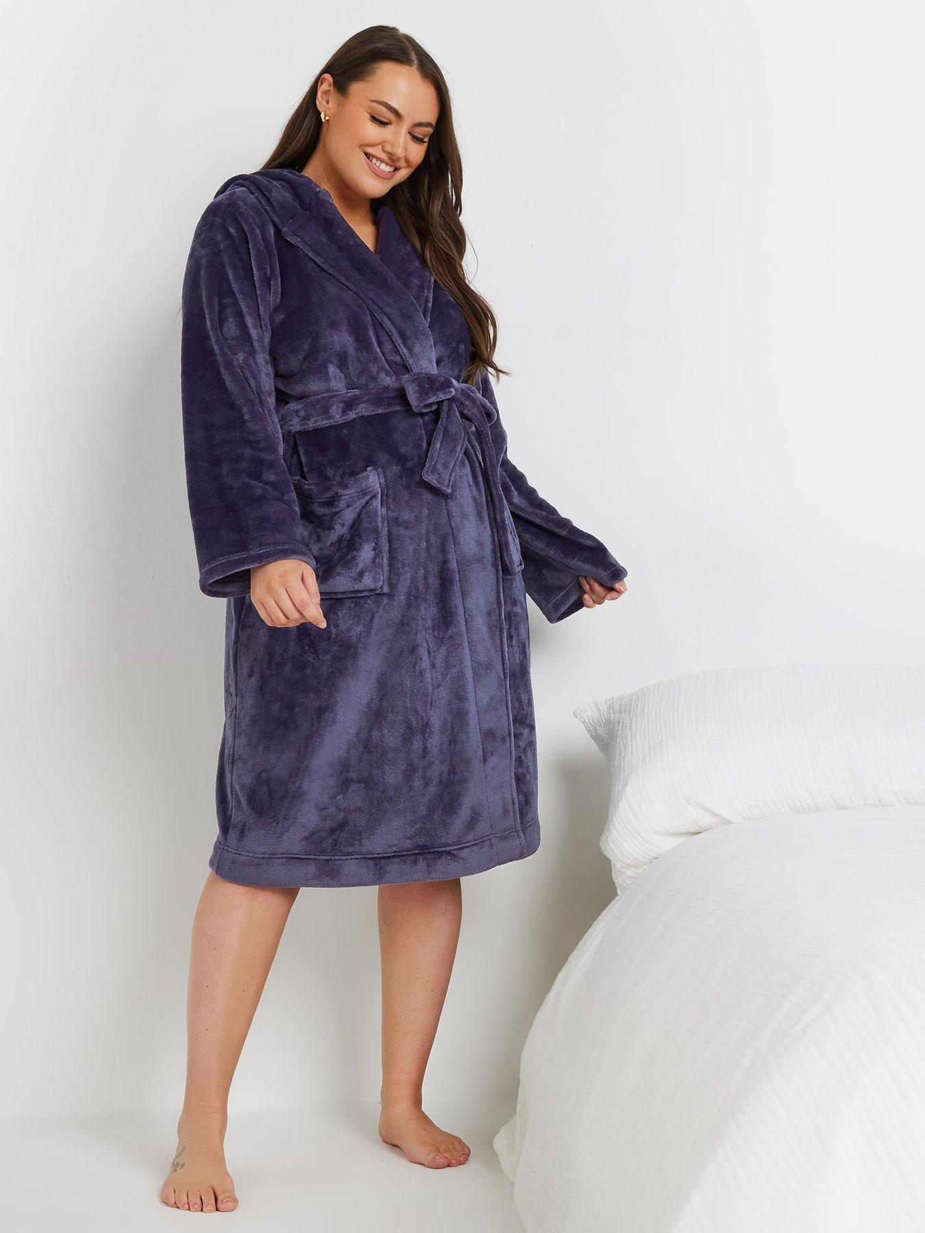 undefined Curve Hooded Robe - Purple