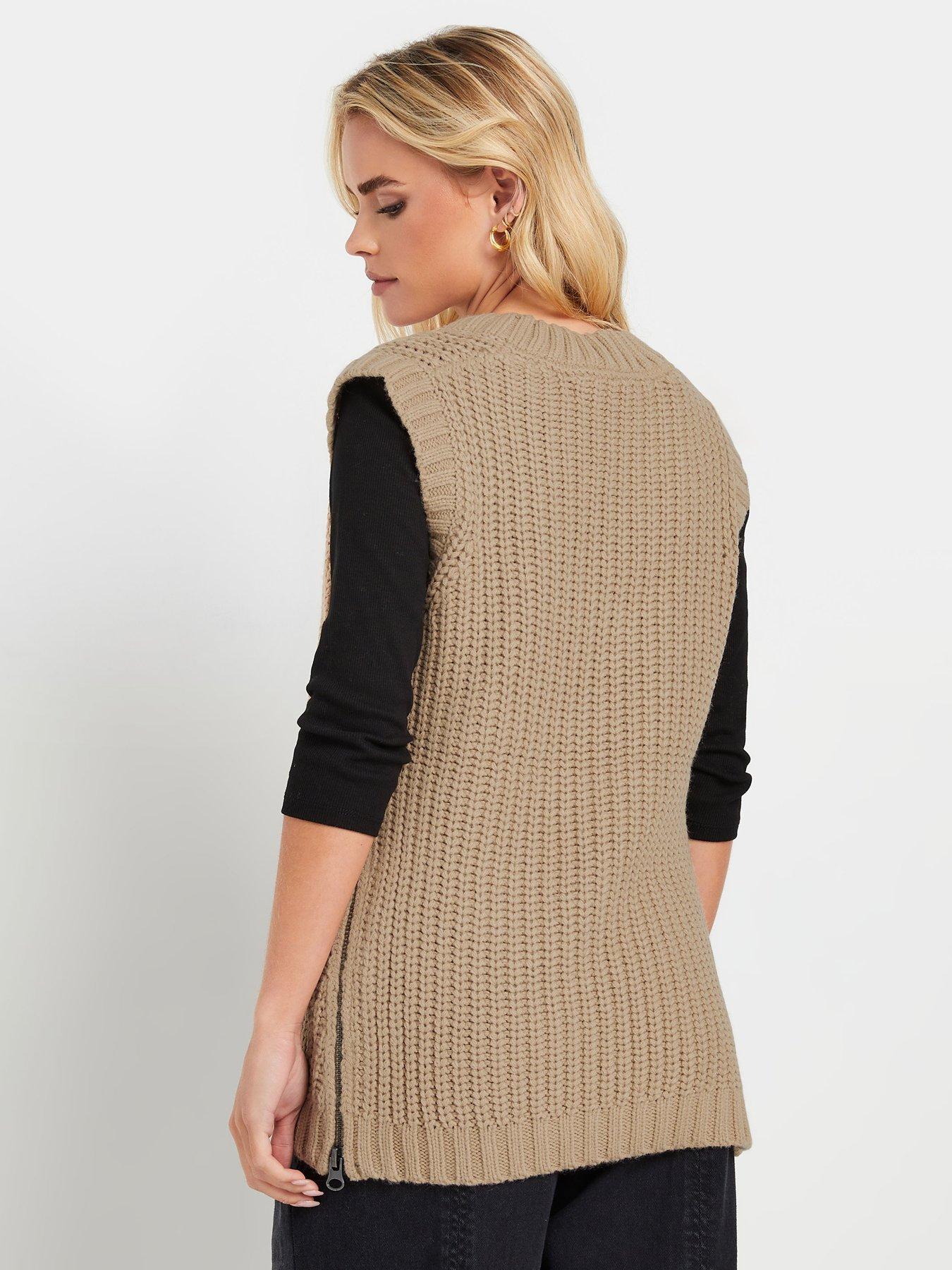 pixiegirl-petite-zip-side-v-neck-tunic-beigestillFront