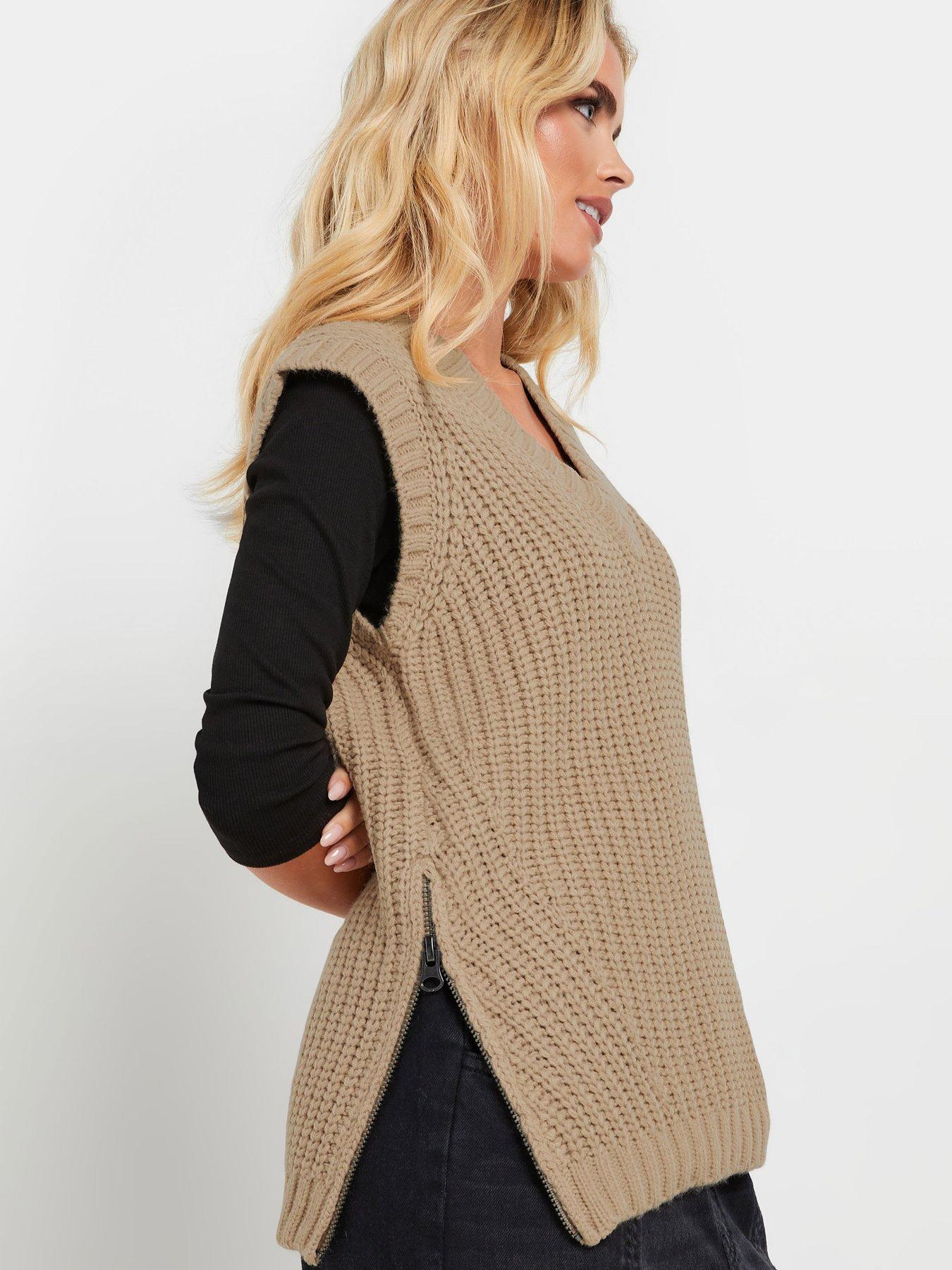 pixiegirl-petite-zip-side-v-neck-tunic-beigeoutfit