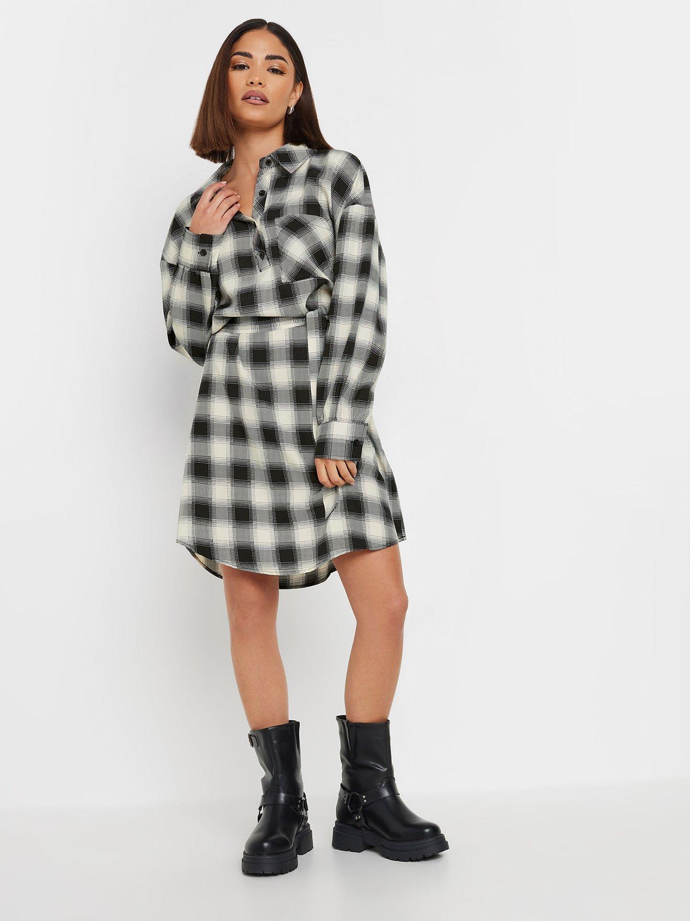 pixiegirl-petite-blurred-check-shirt-dress-blackback