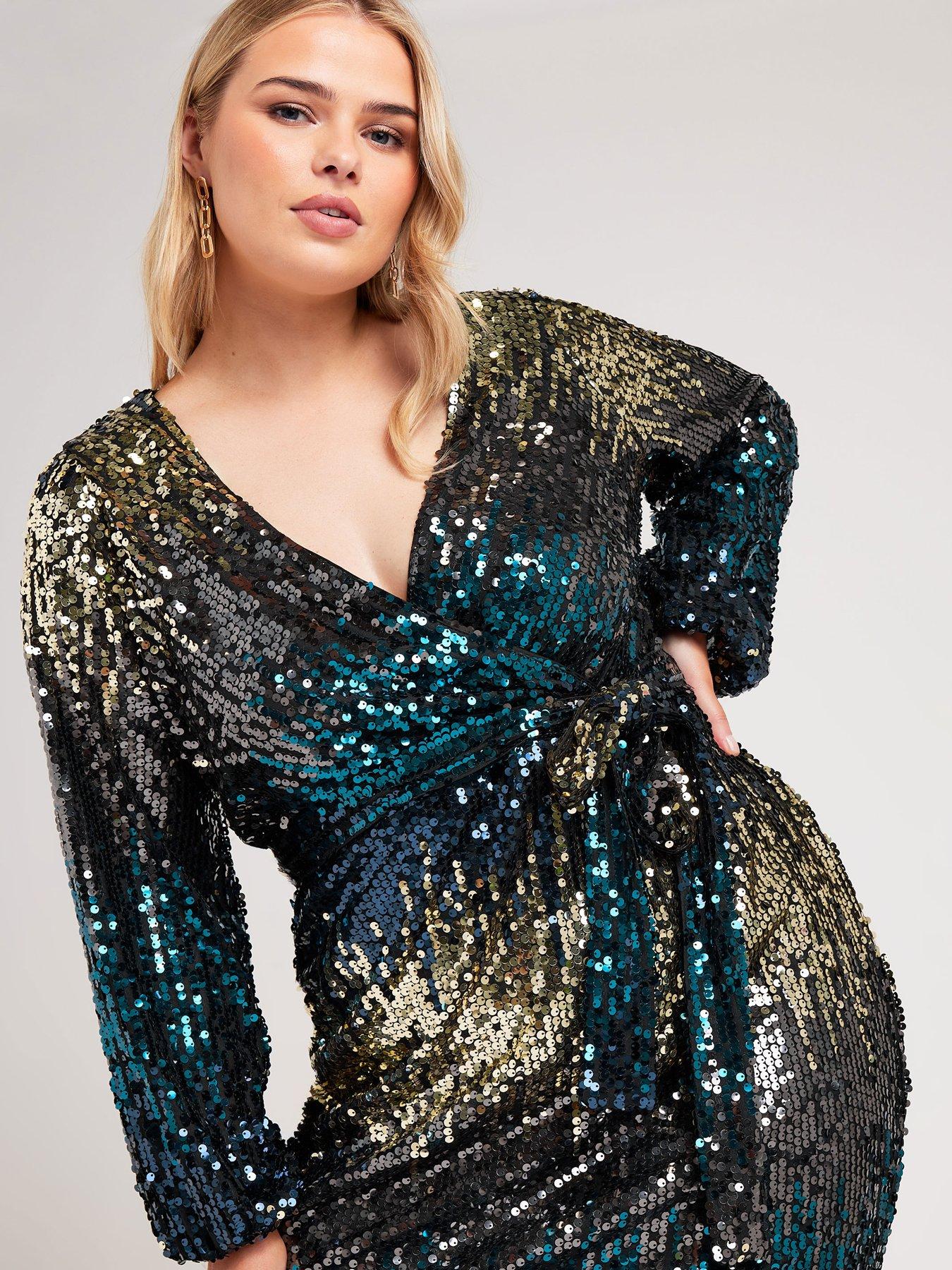 yours-curve-sequin-ombre-wrap-dressoutfit