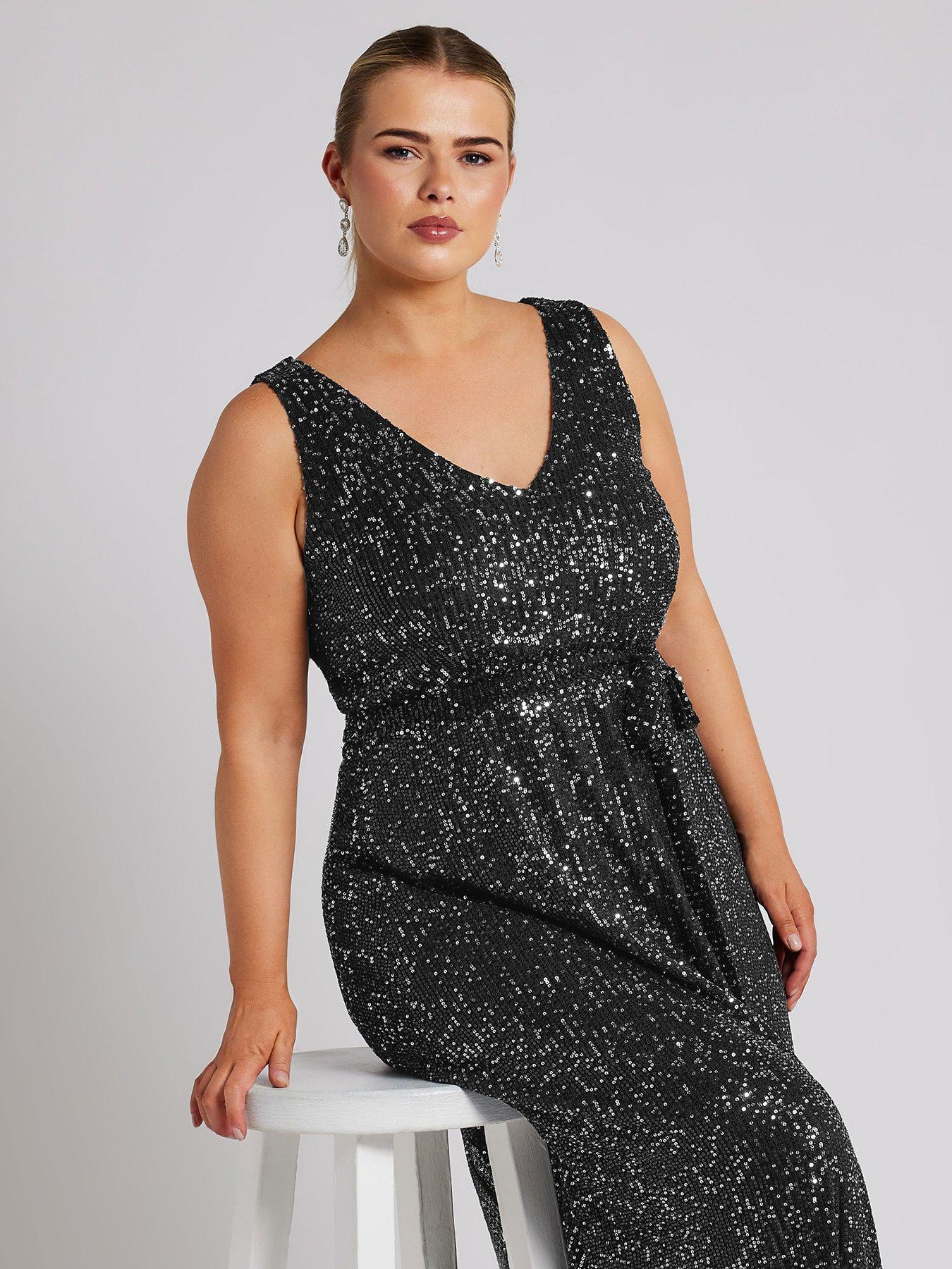 yours-curve-sequin-v-neck-maxi-dress-blackoutfit