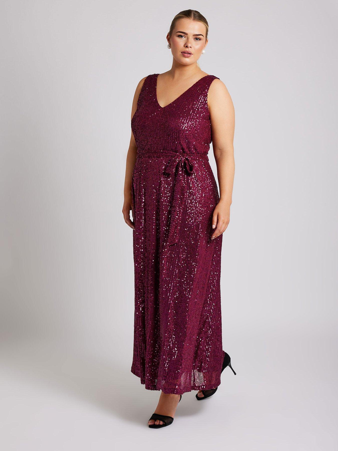 yours-curve-sequin-v-neck-maxi-dress-redback