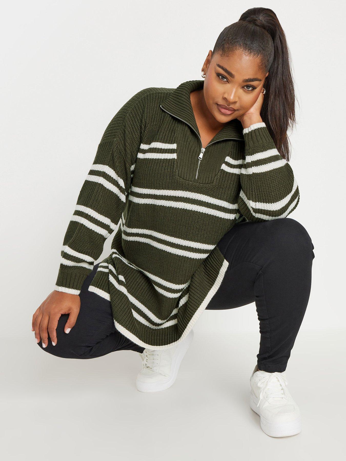 yours-curve-stripe-quarter-zip-jumper