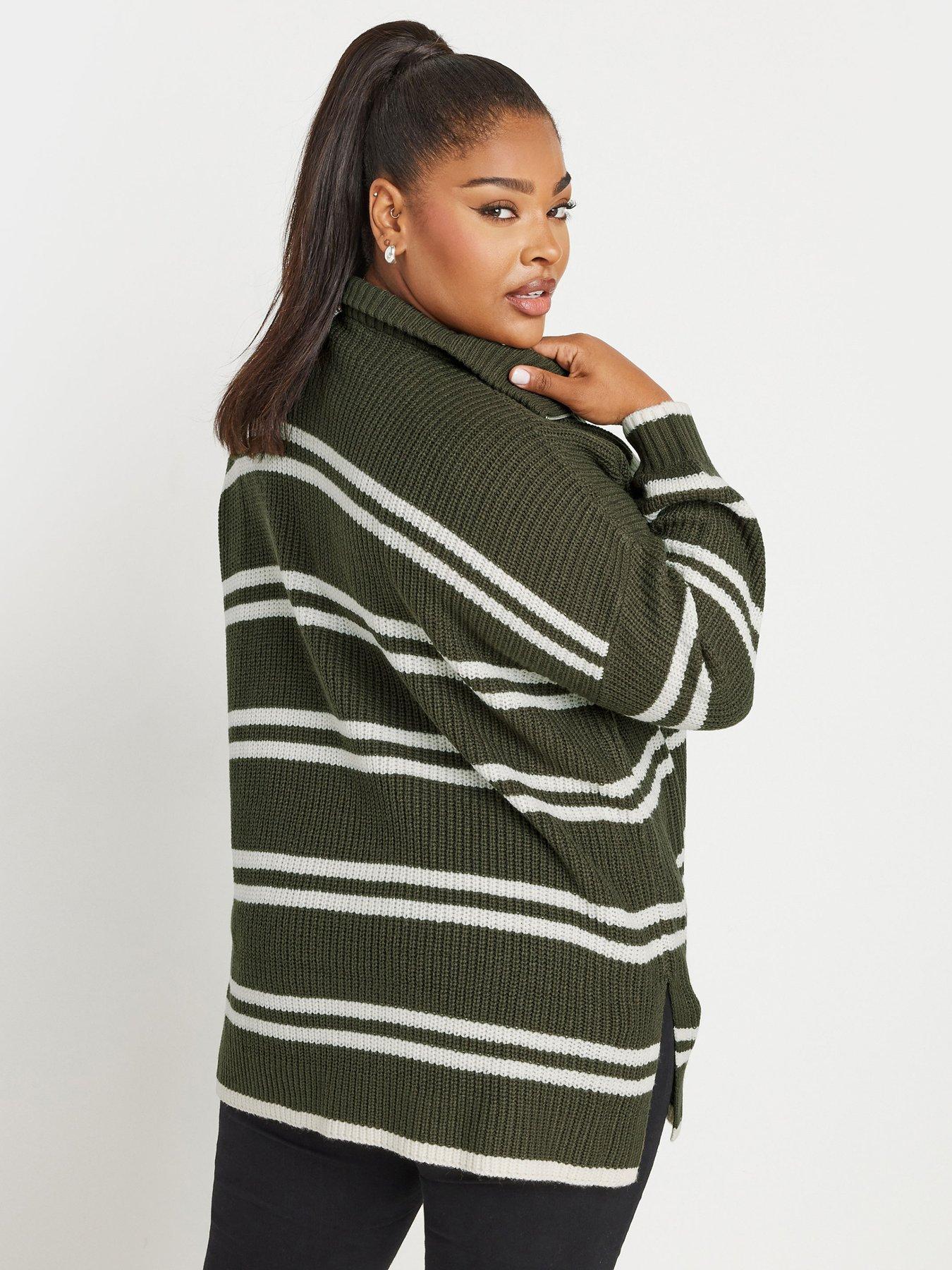 yours-curve-stripe-quarter-zip-jumperstillFront