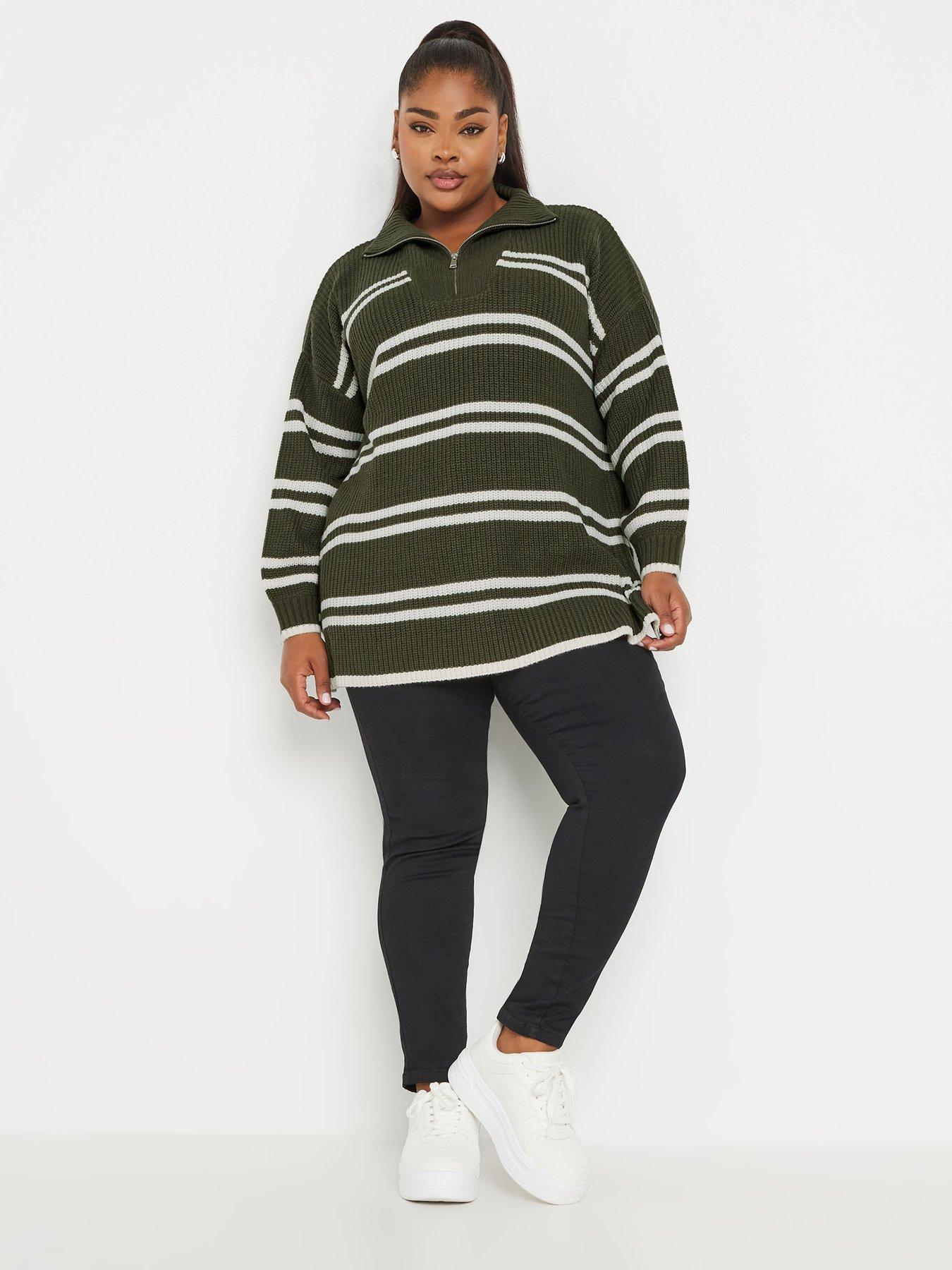 yours-curve-stripe-quarter-zip-jumperback