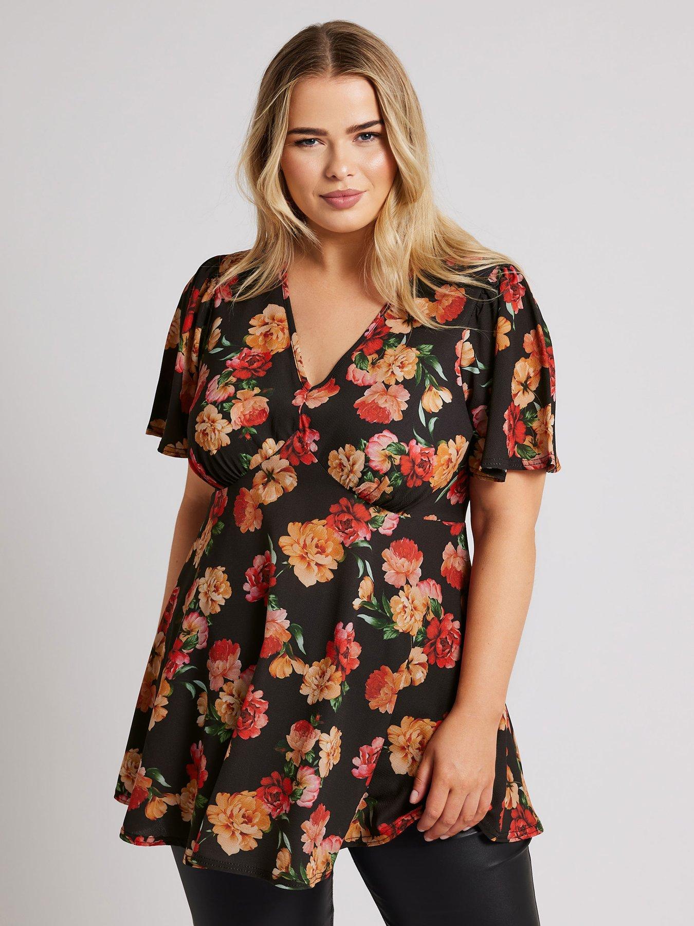 yours-curve-floral-v-neck-blouse