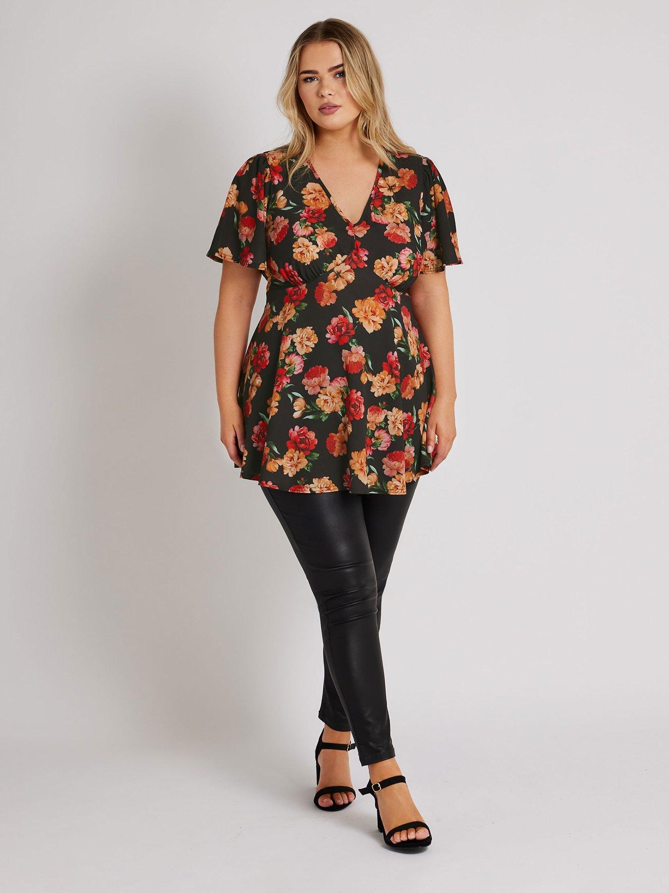 yours-curve-floral-v-neck-blouseback