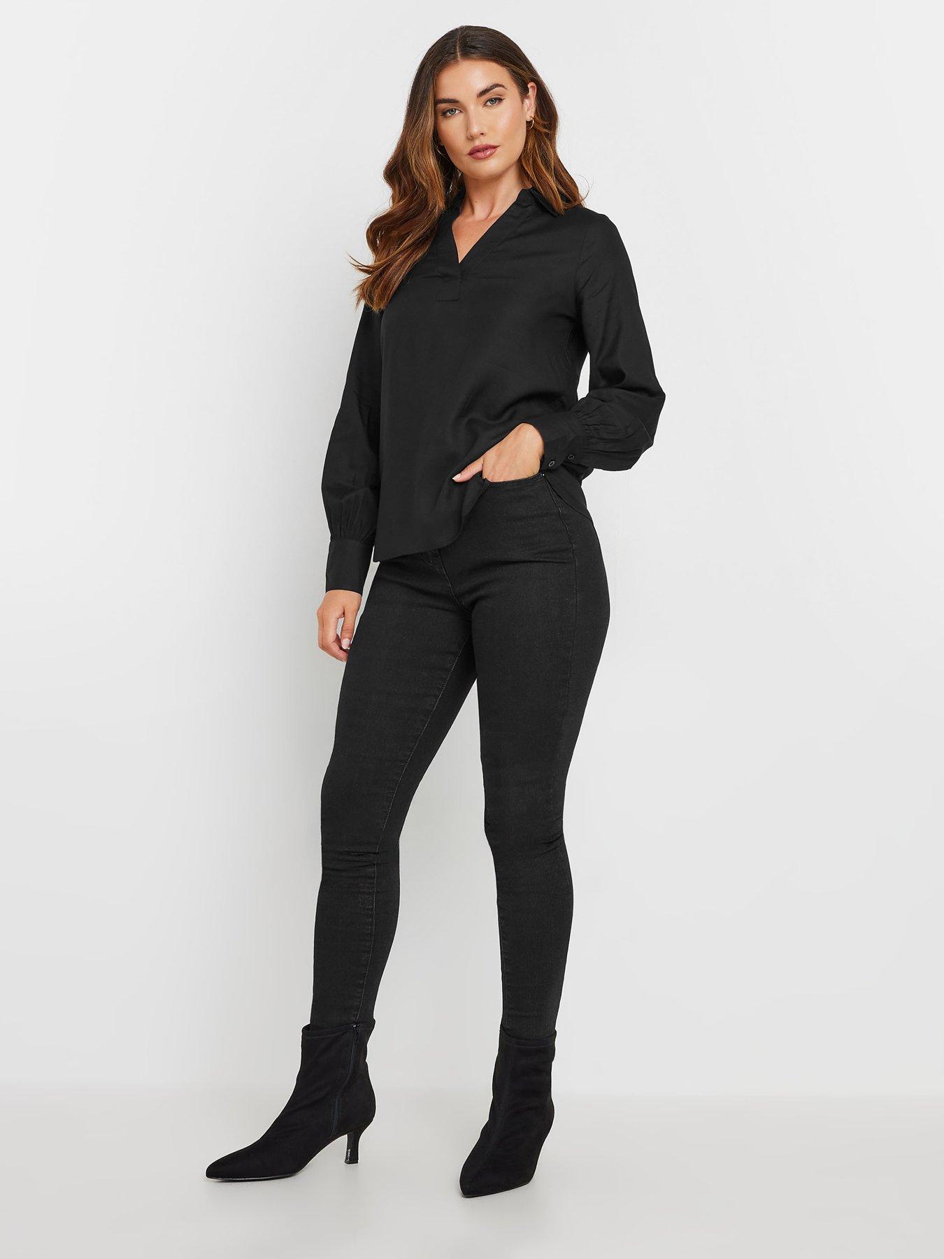 long-tall-sally-tall-collar-woven-top-blackback