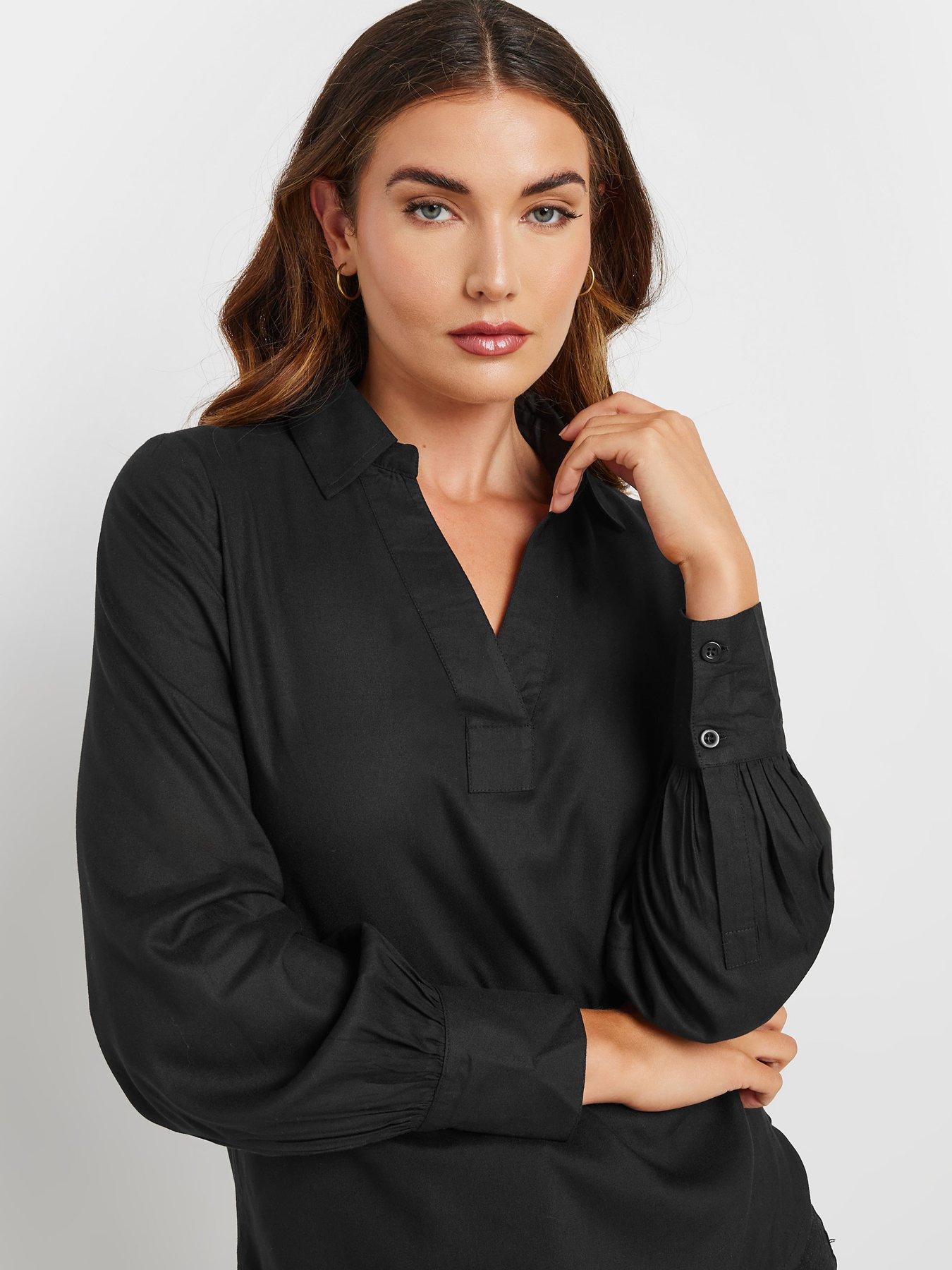 long-tall-sally-tall-collar-woven-top-blackoutfit