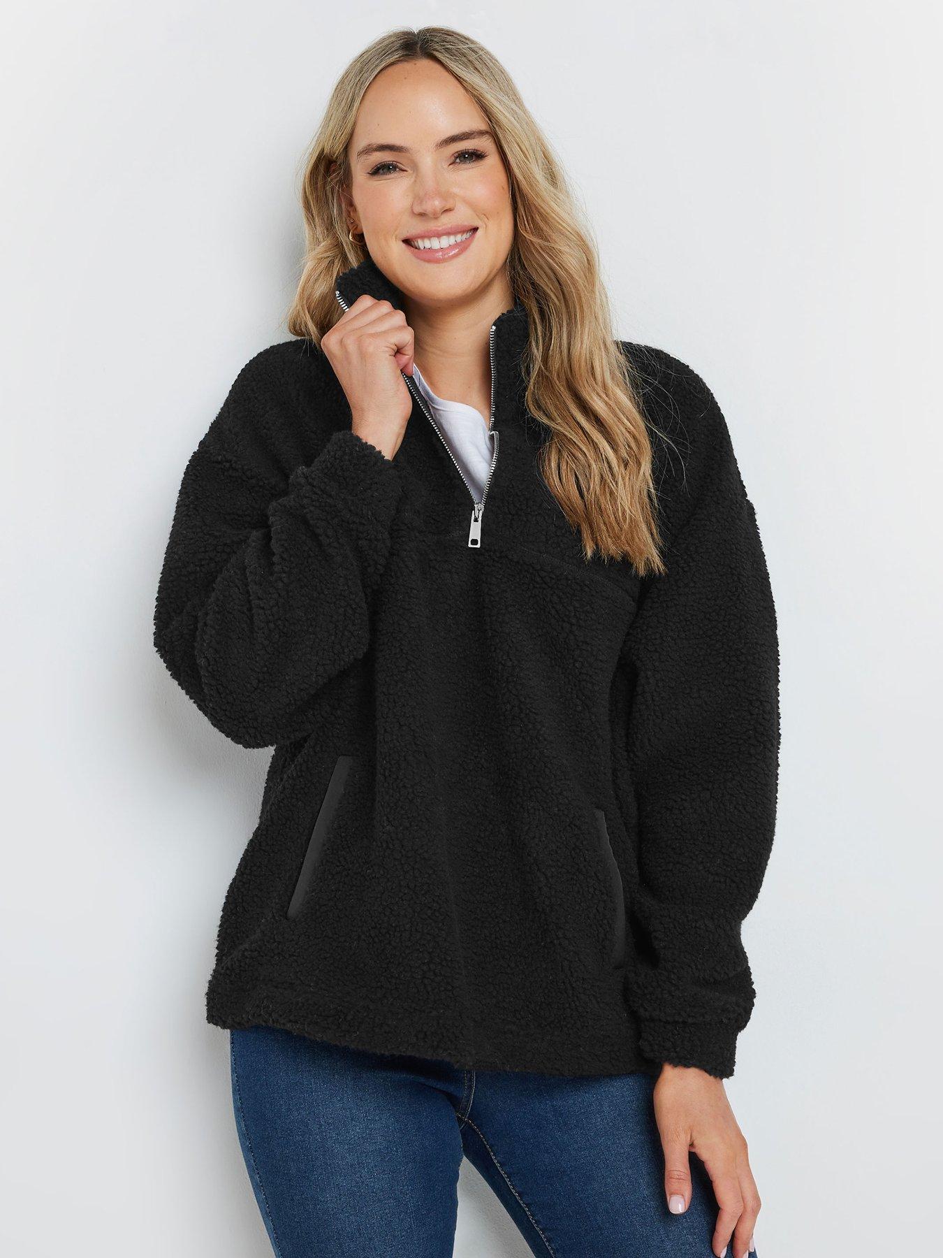 long-tall-sally-oversized-borg-half-zip-fleece-black